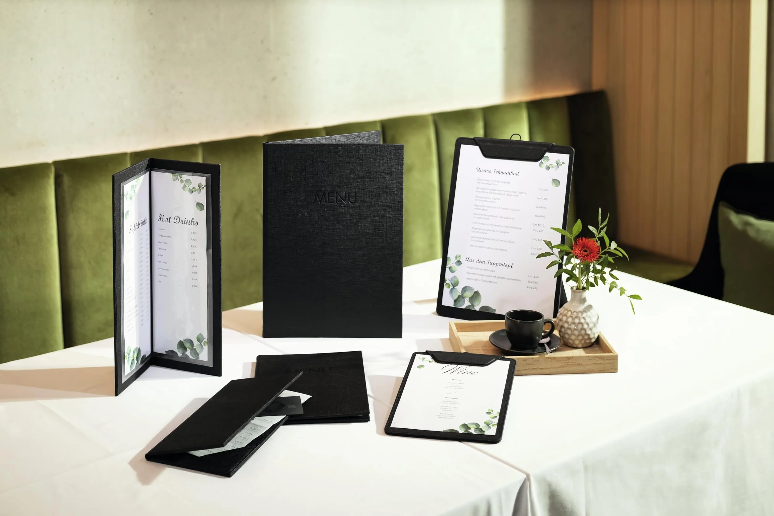 SIGEL KB100 deska zaciskowa do menu A4, czarna, z funkcją podstawki, stabilna deska z klipsem