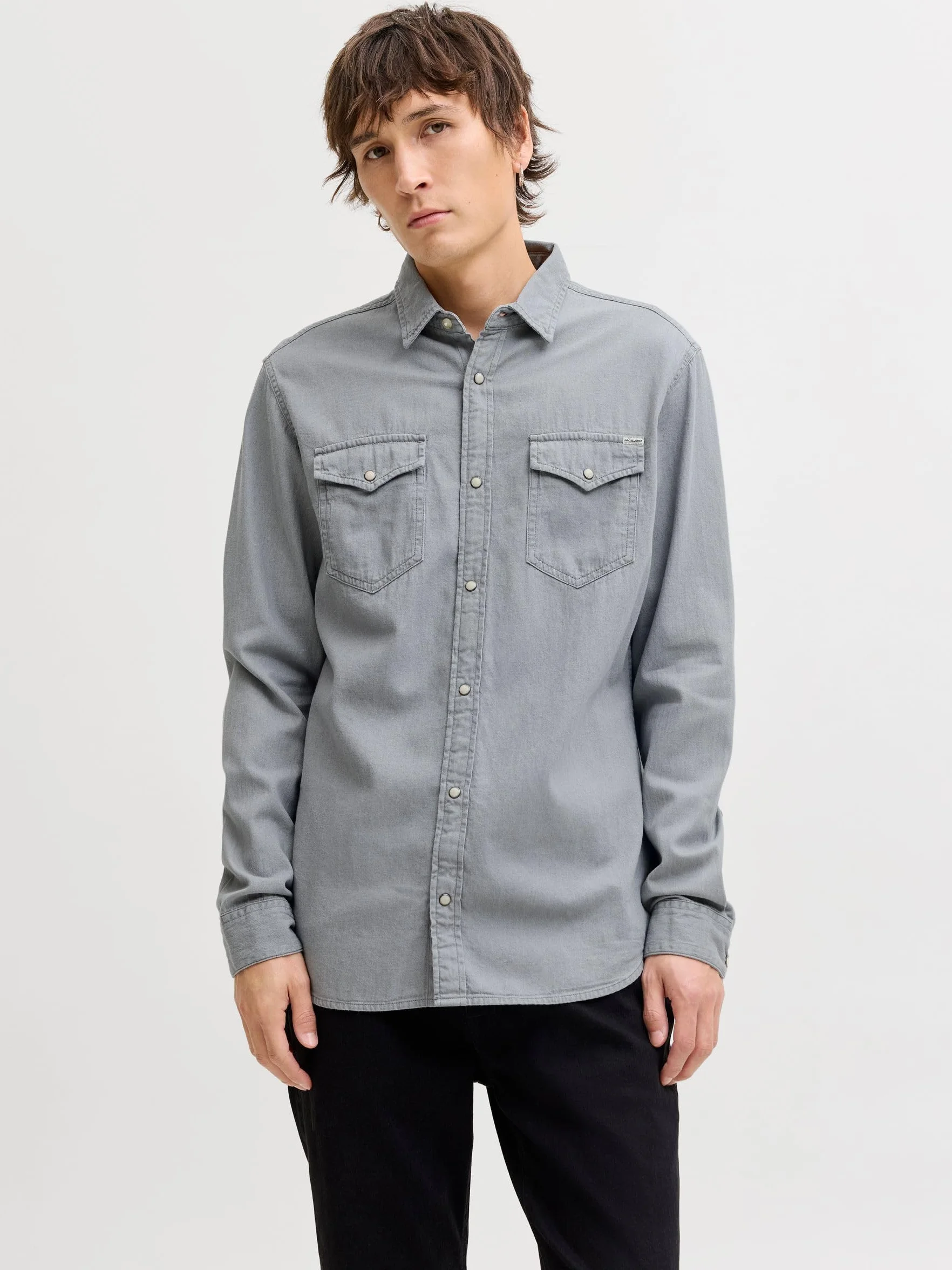 JACK & JONES Jjesheridan L/S Noos Koszulka Mężczyźni