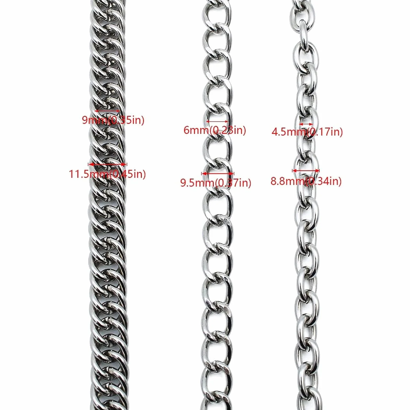 KingYH 1 opakowanie łańcuszek do spodni potrójne łańcuszki metalowy portfel łańcuszek dla mężczyzn kobiet moda hip hop rock dżinsy punk spodnie portfel łańcuszek dekoracja ubrania akcesoria