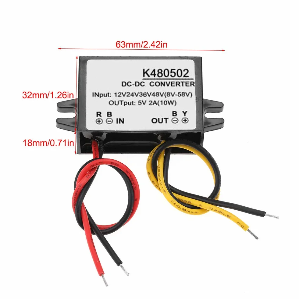Dc Dc 12V/24V/36V/48V To, 48V To 5V Dc Dc Converter 48V To 5V Converter 5V 2A Converter Power Supply Module