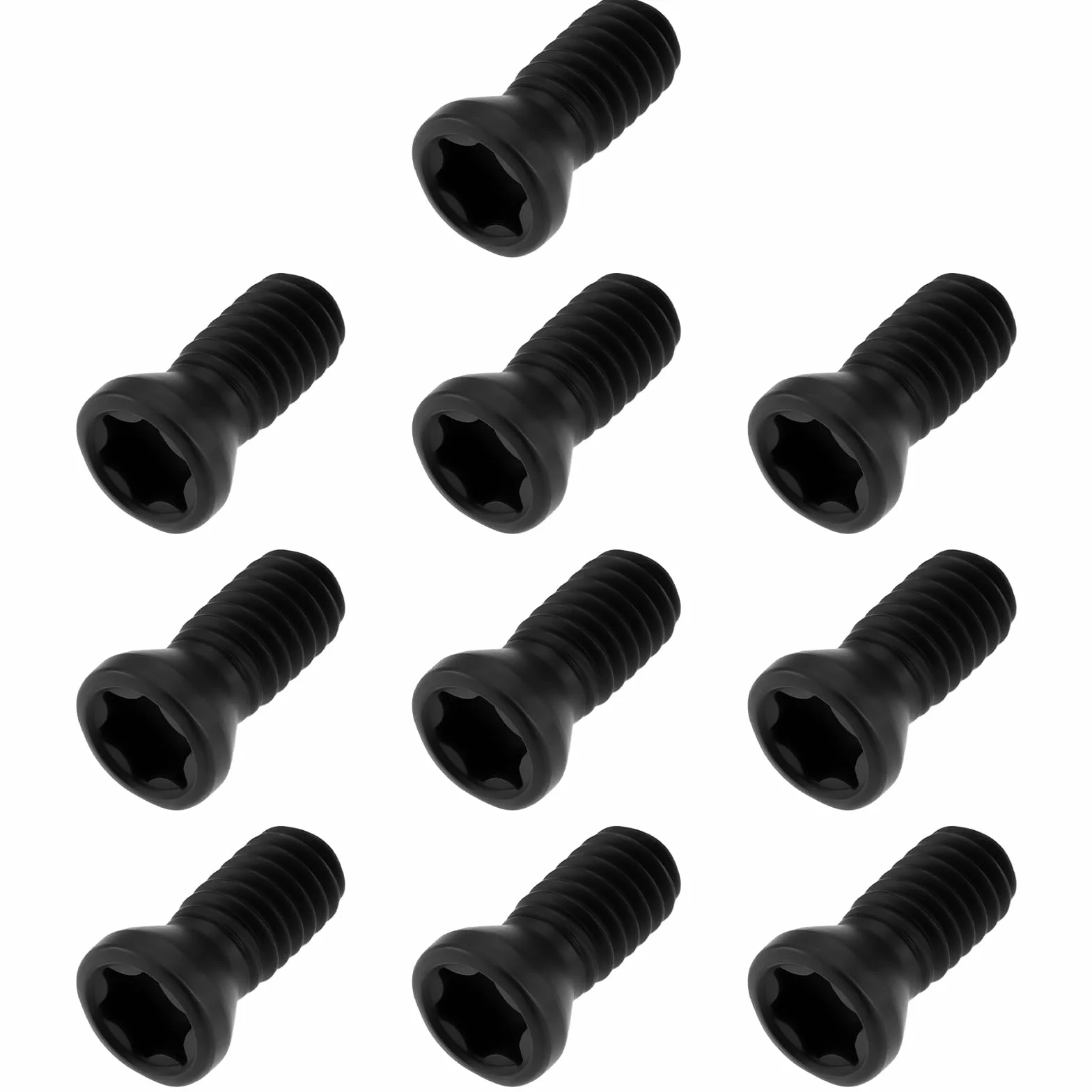 Create idea 10 sztuk śrub Torx M2,5 x 6 mm ze stali węglowej klasy T8, odpowiednie do narzędzi tokarskich CNC z twardym stopem