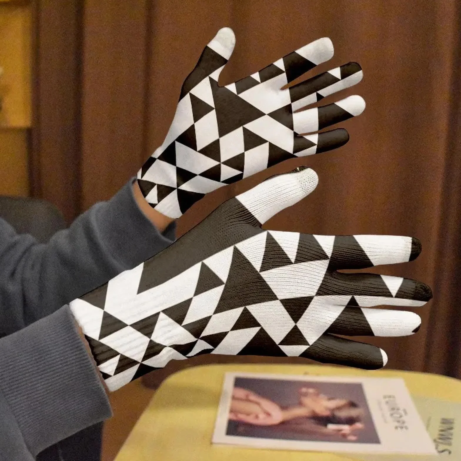Rękawiczki rękawiczki męskie damskie zimowe ciepłe kolory wzór siatki damskie rękawiczki dziewczyna wypoczynek ruch rękawiczki damskie sportowe rękawiczki do biegania męskie rękawiczki do