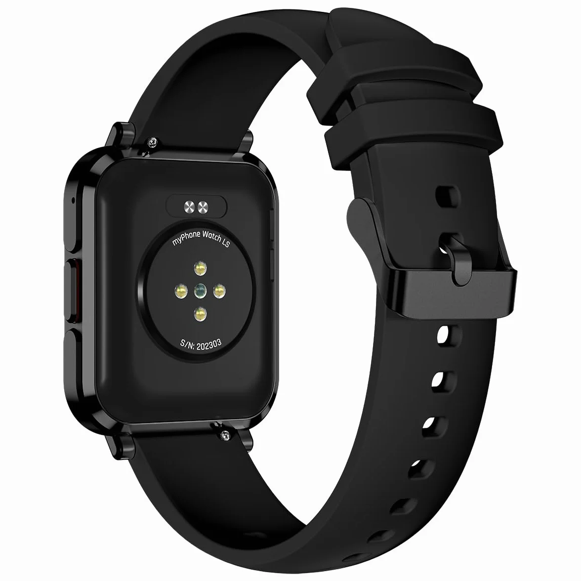 myPhone Watch LS wodoodporny, elegancki, sportowy, wytrzymały smartwatch, czarny, z dużą baterią do 10 dni, Czarny, 1.85, Pasek.