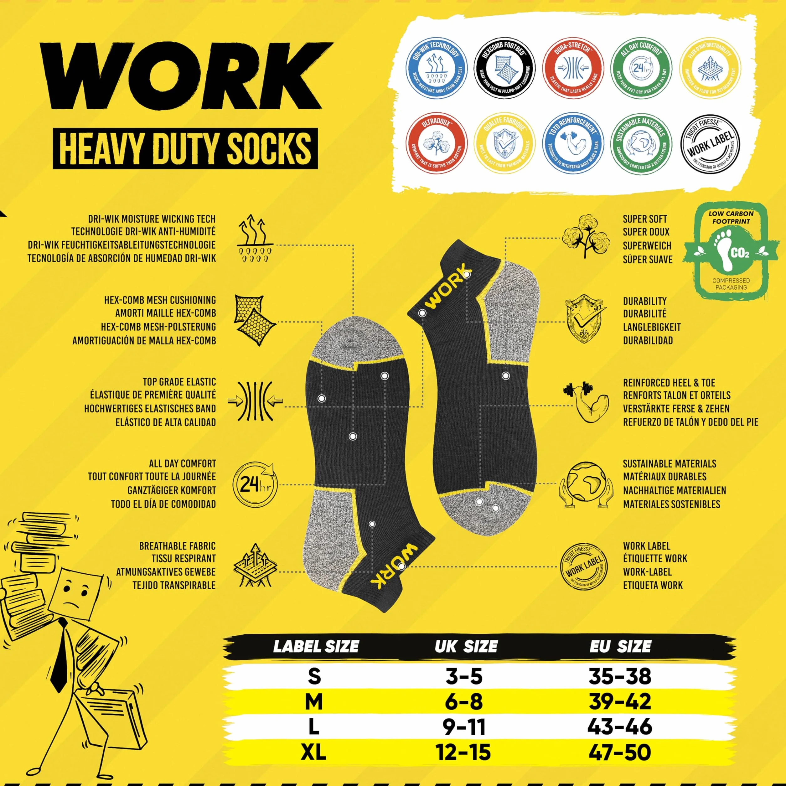 SOXCO WORK 10 par krótkich skarpet dla mężczyzn i kobiet, skarpety do sneakersów