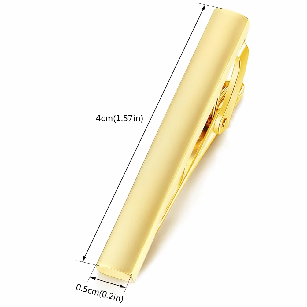 HONEY BEAR 4 cm Męskie/Chłopięce Skinny Tie Clip Bar do Wąskiego Krawata, Biznesowy Prezent Ślubny 4 cm