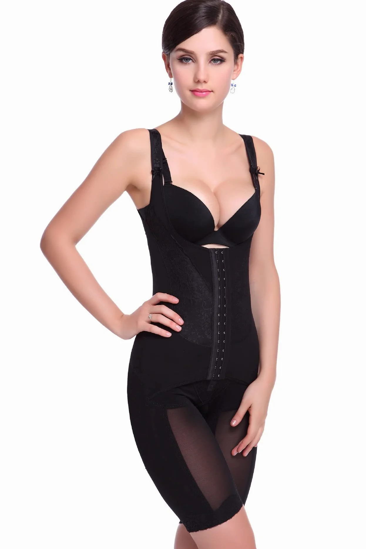 MMRTDJDR Damski body wyszczuplają w talii, wyszczuplają uda i odkryty biust – body modelują