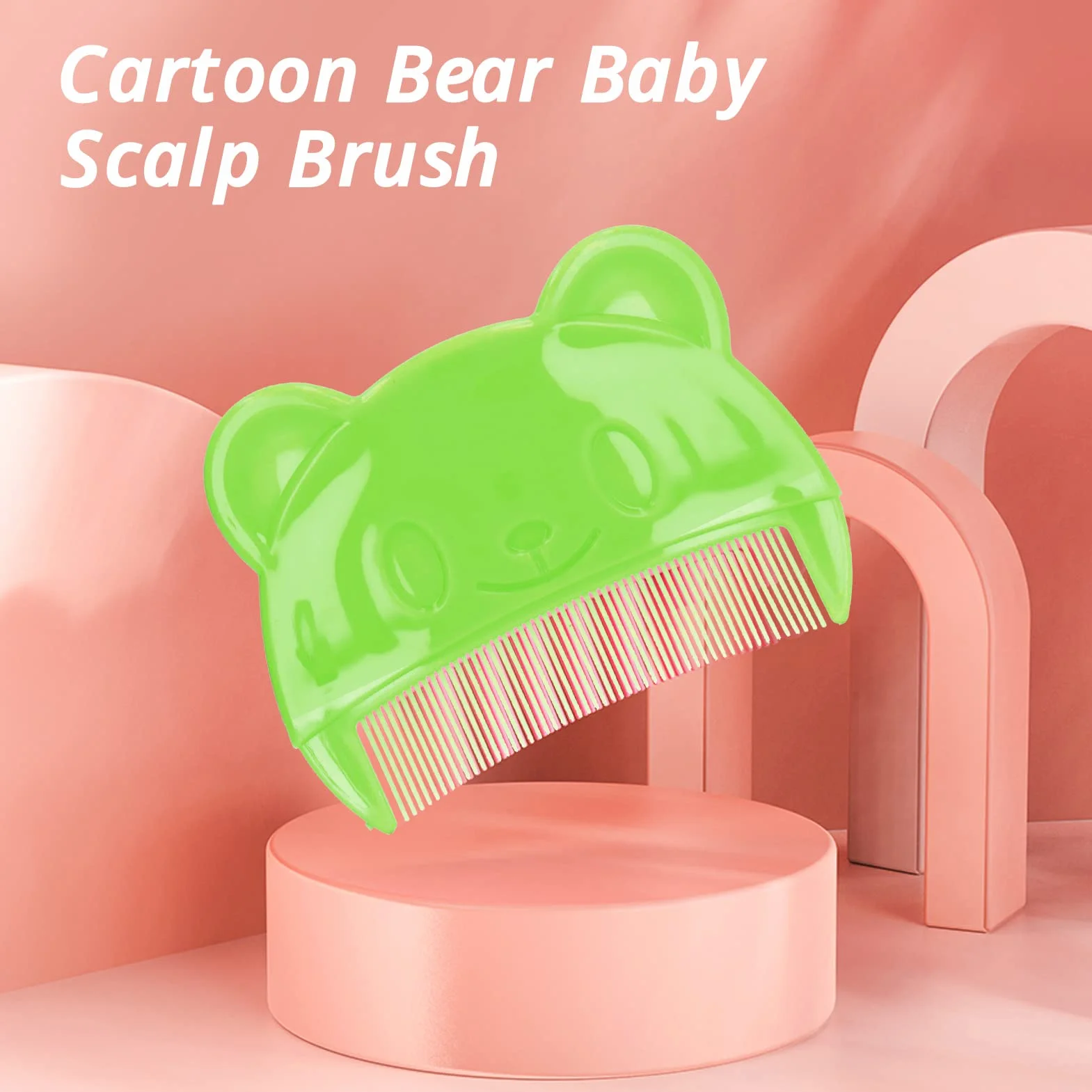 Szczotka do Kąpieli dla Dzieci, Szczotka do Kołyski Oraz Grzebień, Miękka Baby Bath Silicone Brush Set z Cradle Cap Bristle Brush i Pudełko do Przechowywania Idealny dla Noworodków i(Zielony)
