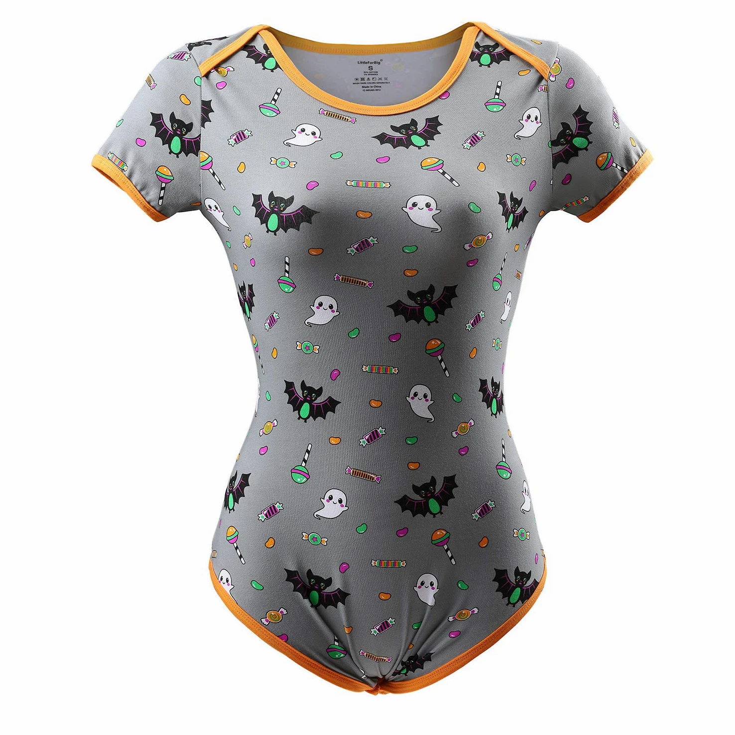 LittleForBig Bawełniany śpioszki Onesie Piżama Bodysuit-Sugar Bat L
