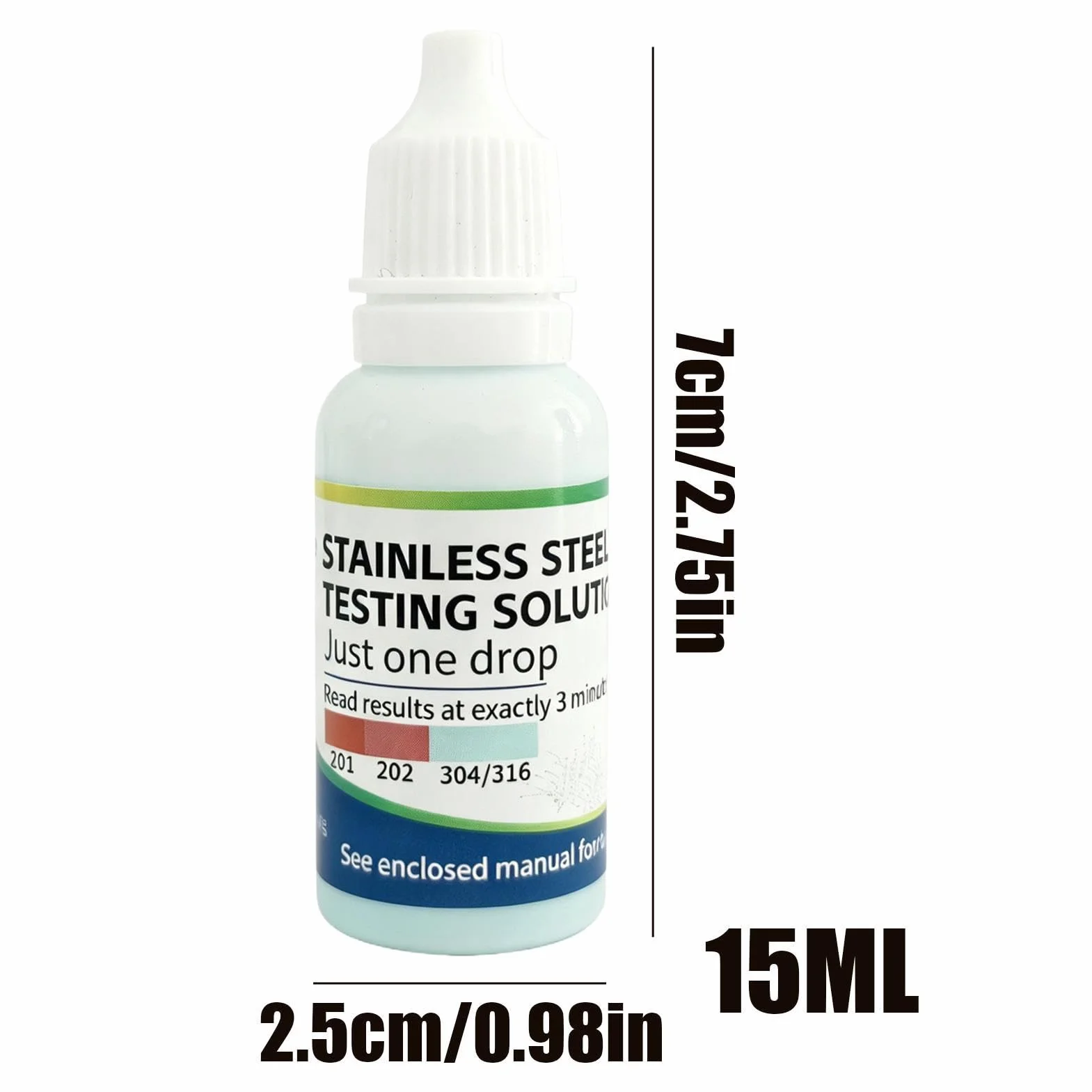 Stainless Steel Tester Identification Solution 15ml Portable Rapid Test Liquid for Kitchen Metal