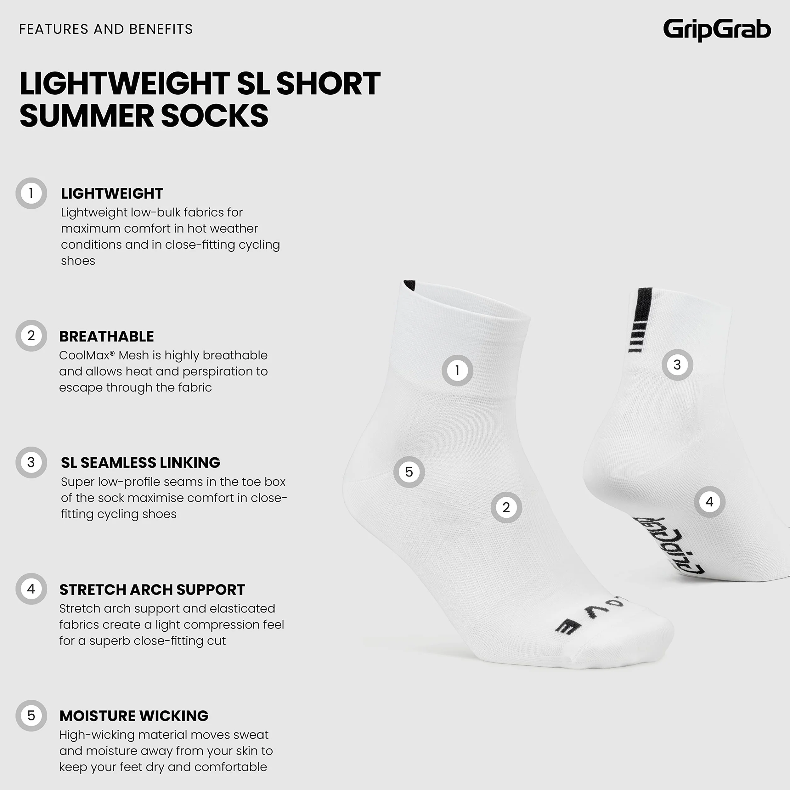 GripGrab Lightweight SL Performance letnie skarpety rowerowe, 3 pary, 2 długości