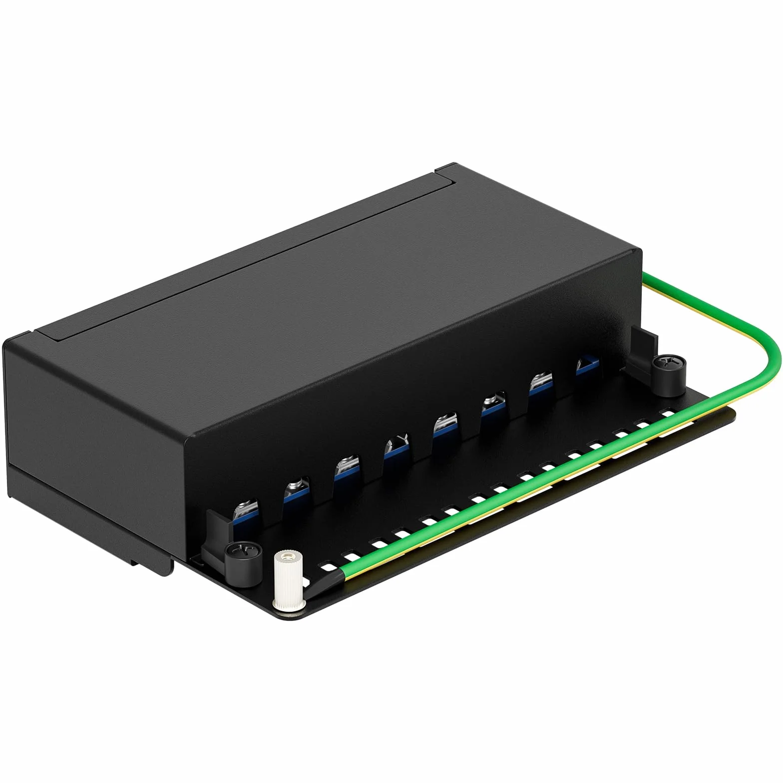 FGB Panel krosowy CAT 7 panel rozdzielczy 8 portów - na stole/ścienne/pulpit ekranowany gniazdo 8X RJ45 - LSA rozdzielacz do przełączników sieciowych Gigabit