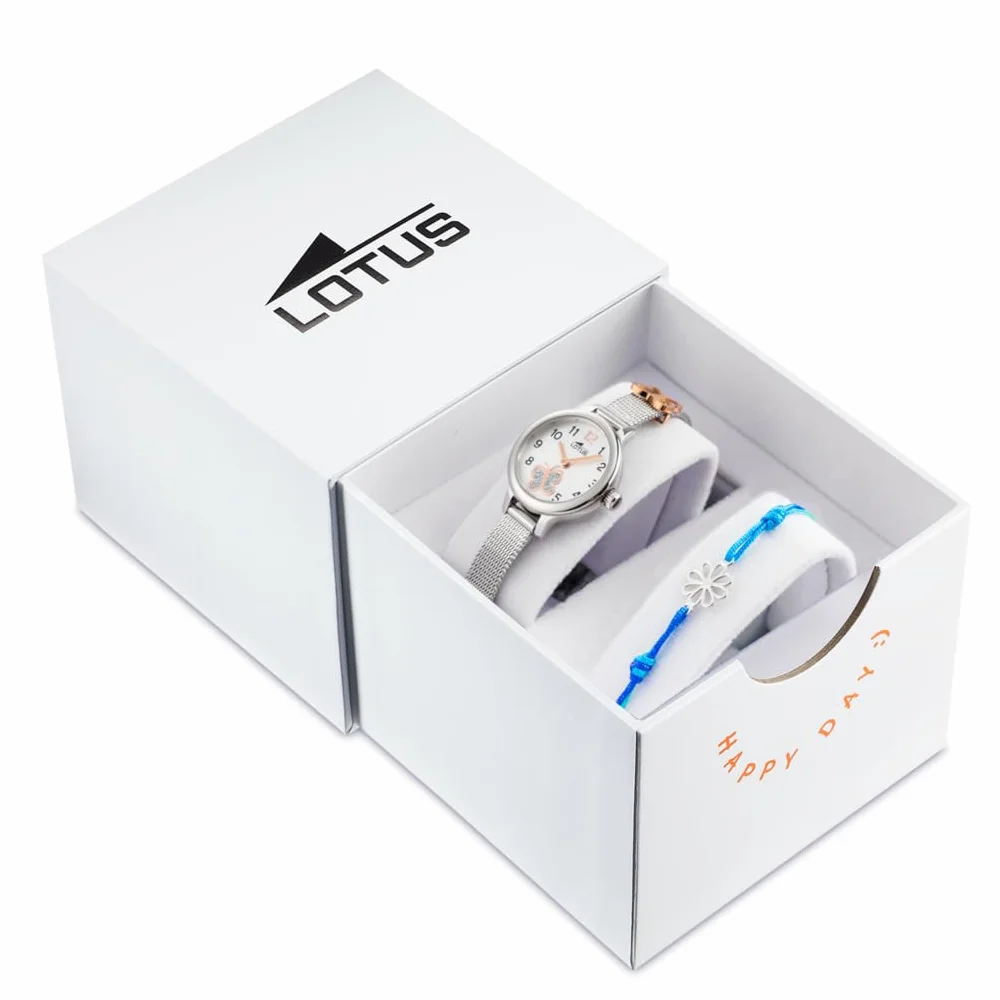 Lotus Dziewczęcy analogowy zegarek kwarcowy z bransoletką ze stali szlachetnej 18659/2