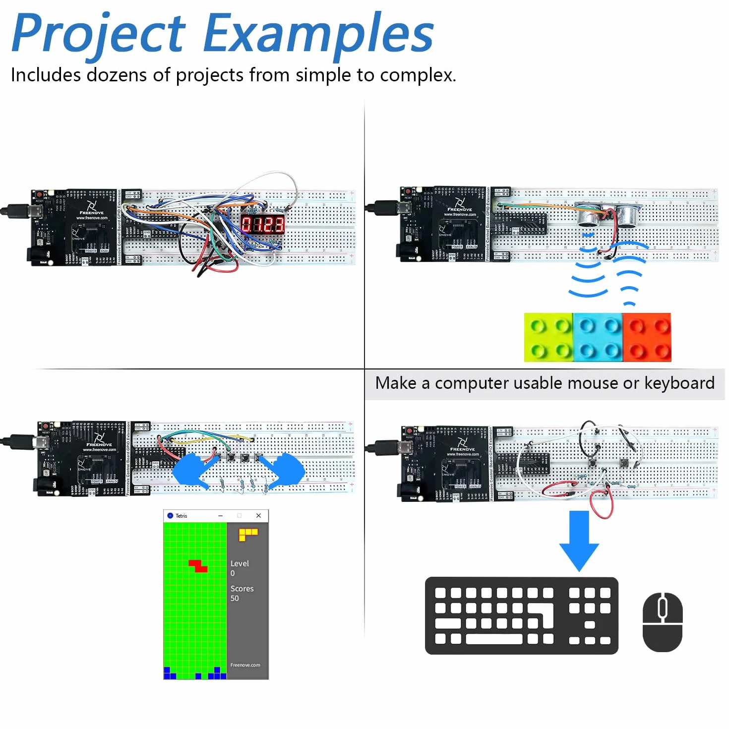 Freenove Ultimate Starter Kit with Board V5 Rev4 Mini (Compatible with Arduino IDE), Arm Cortex-M4 Microcontroller, 399-Page Detailed Tutorial, 220 Items, 78 Projects