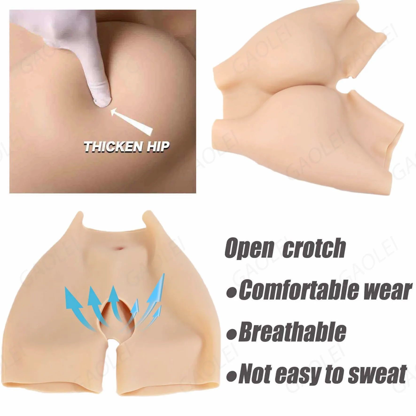 Adima Silikonowe Sztuczne Majtki Pośladkowe Z Otwartym Krokiem Damskie Majtki Liftingujące Pośladki Hip Enhancer Shapewear dla Osób Transpłciowych