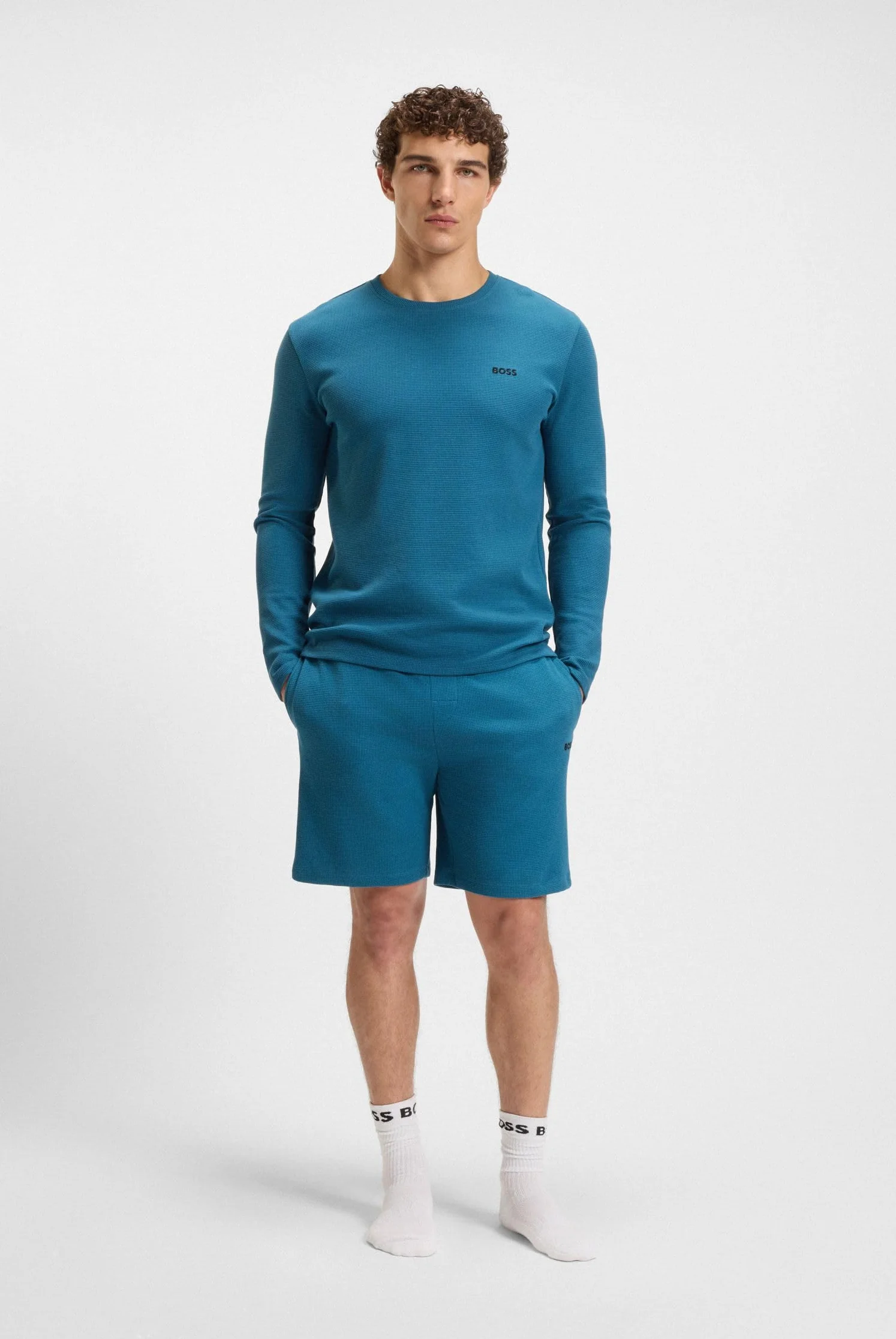 BOSS Waffle Shorts 10269584 01 - Shorty Mężczyźni