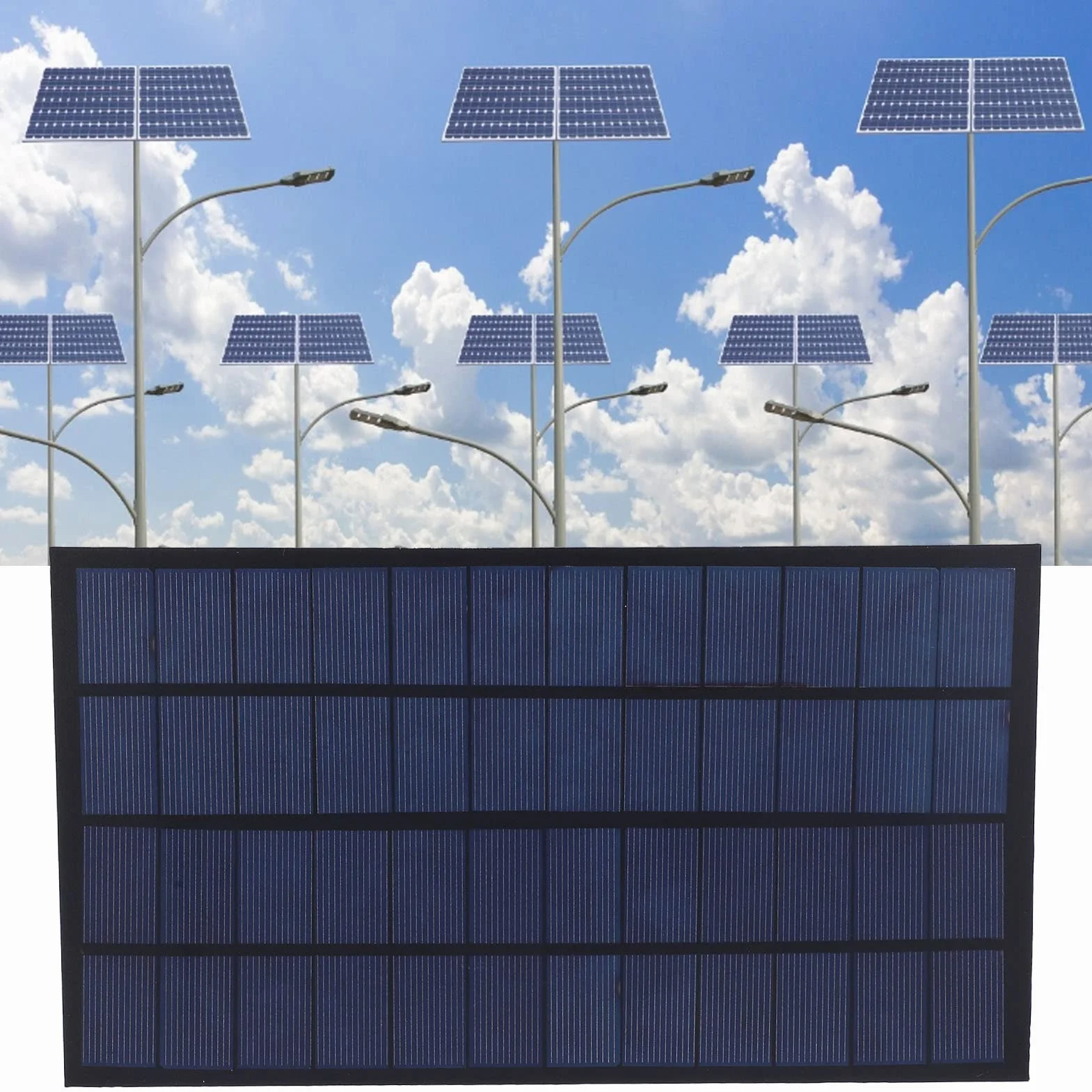 szt. DC 12V 7W Mini Panel Słoneczny, Polikrystaliczne Panele Słoneczne, Wysoki Współczynnik Konwersji Słoneczna ładowarka Epoksydowa do światła Trawnika