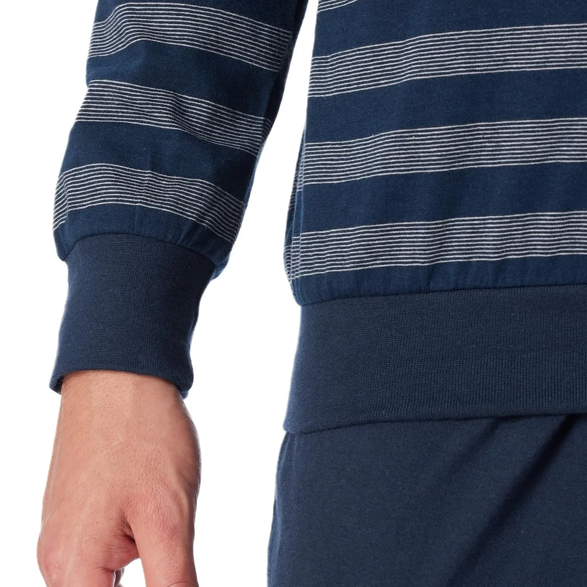Uncover by Schiesser Herren Schlafanzug Set Shirt und Hose lang mit Bündchen - Nachtwäsche