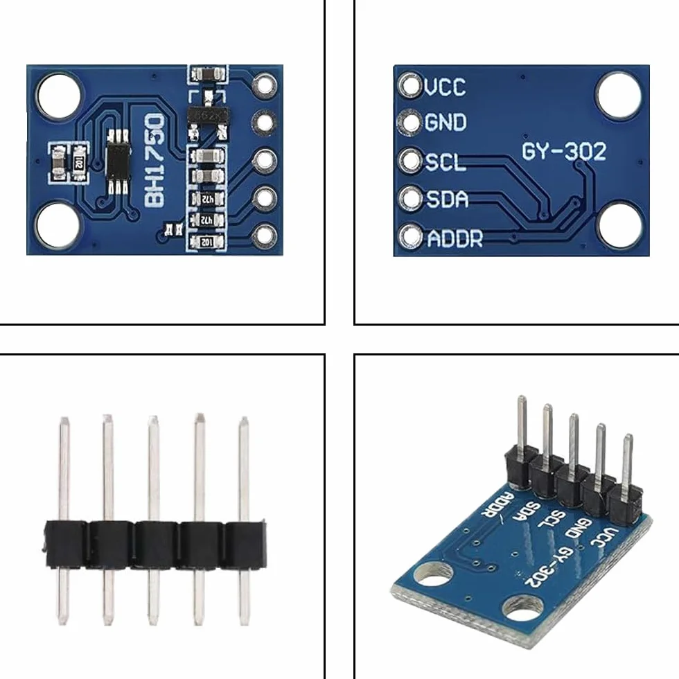 6 szt. GY-302 BH1750 BH1750FVI cyfrowa intensywność światła, czujnik natężenia światła, moduł oświetlenia, 3 V-5 V, zasilanie do AVR Arduino