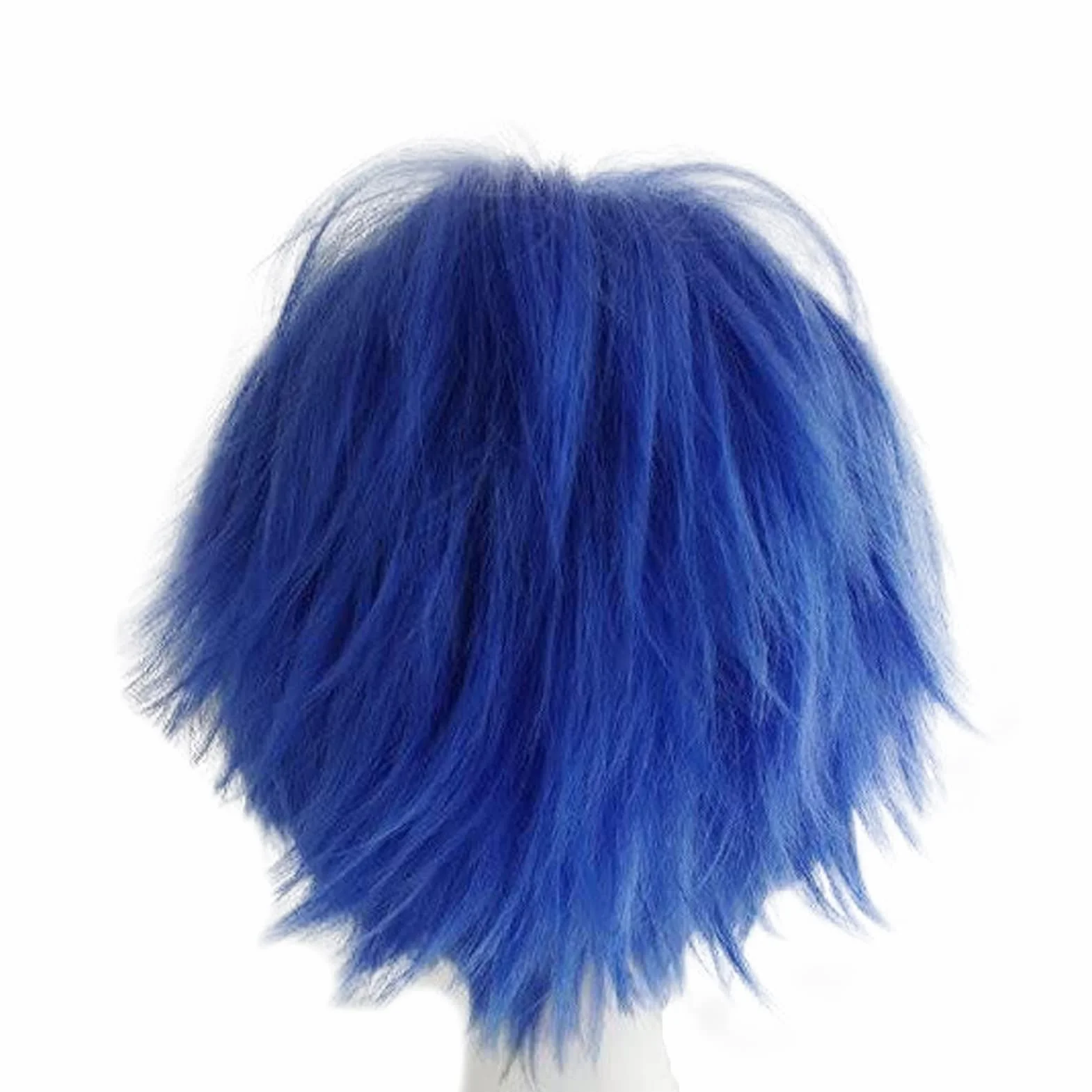 Krótka niebieska peruka, peruka cosplay, unisex, anime, cosplay, peruki dla kobiet/mężczyzn, prosta, puszysta, kostium, impreza tematyczna, fantazyjne przebranie, peruki, Halloween, peruka