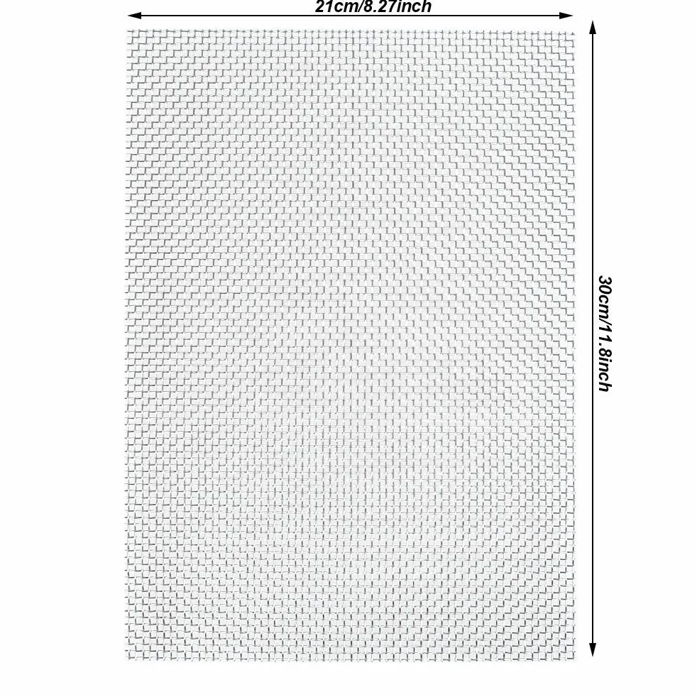 TIMESETL 304 Edelstahl Drahtgewebe Edelstahlgewebe 10 Mesh, 3er Wire Mesh 30 x 21cm Maschendraht Filtersieb Blatt Filtrationstuch - A4 (210 x 300mm)