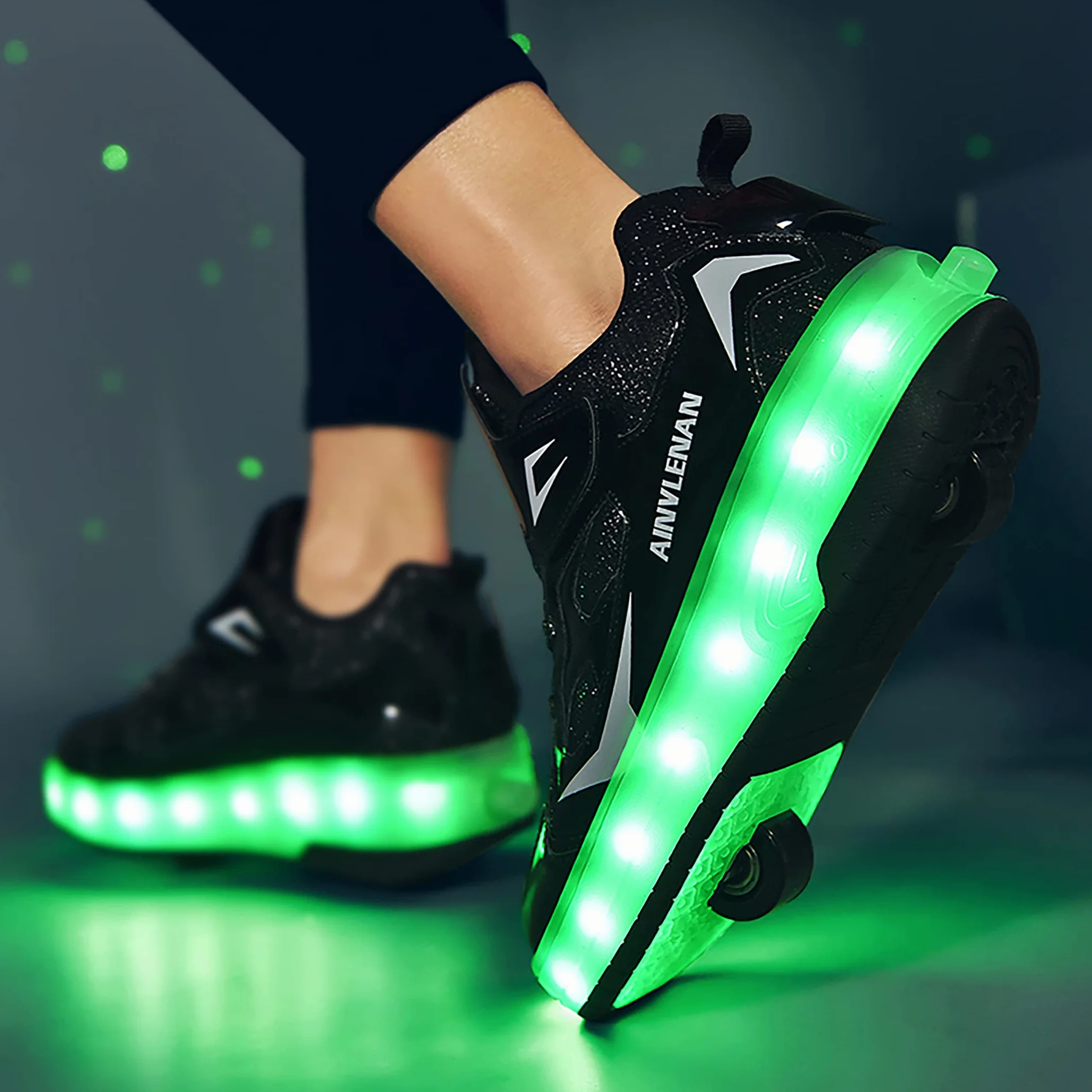 Chłopięce dziewczęce buty na deskorolkę z migającymi diodami LED, buty z rolkami, automatyczne zwijanie, komfortowe, outdoorowe buty sportowe dla dzieci