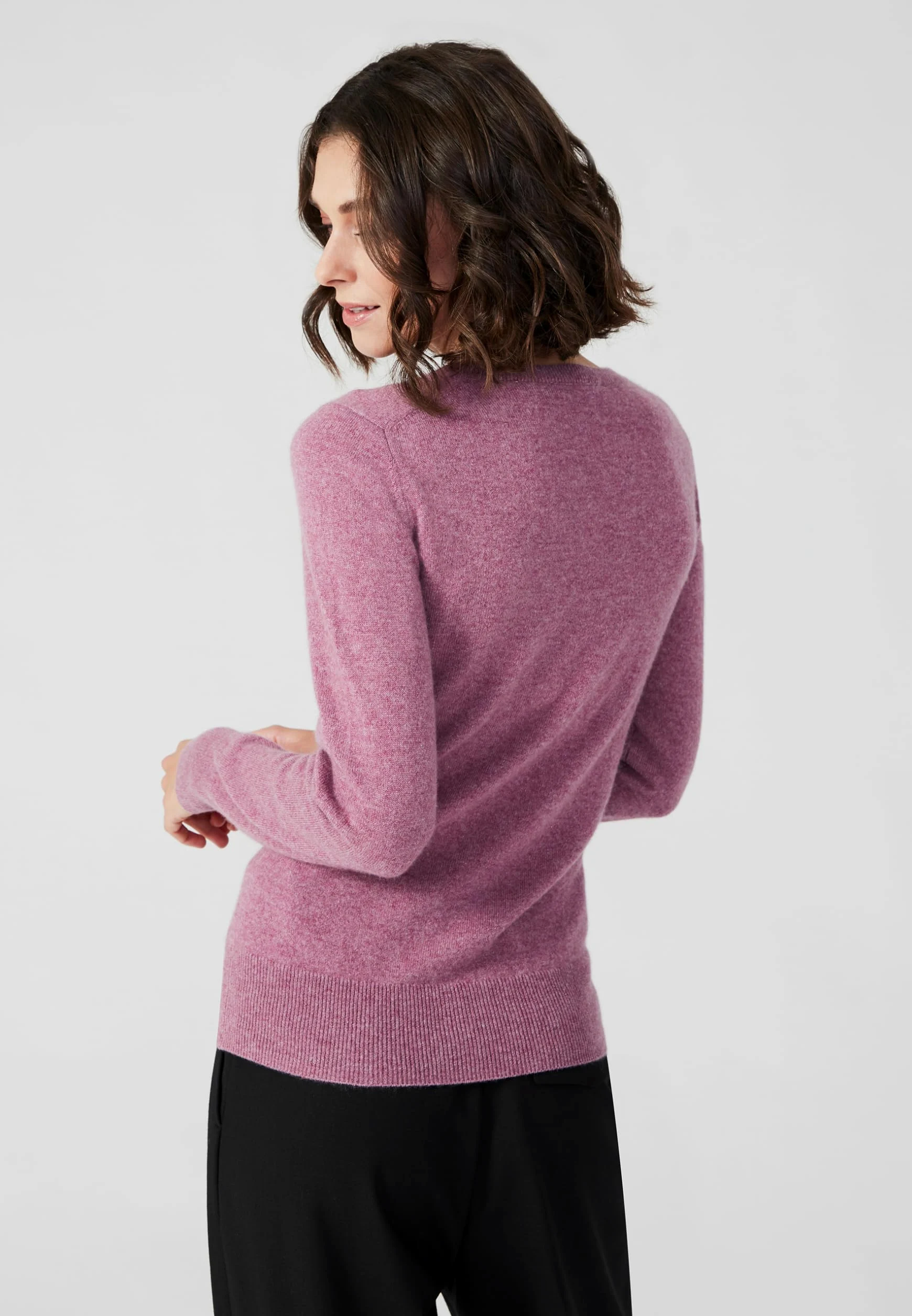 Style & Republic Damski sweter kaszmirowy z dekoltem w serek, elegancki, ze 100% kaszmiru, przytulny sweter z dzianiny premium na stylowe chwile jesienne i zimowe