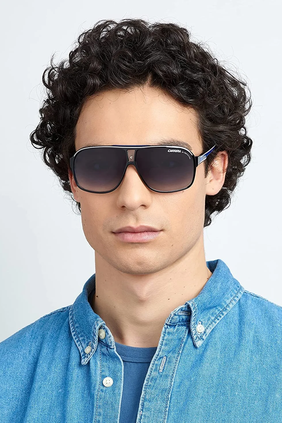 CARRERA GRAND PRIX 2 Okulary Słoneczne T5C BLACKCRYSTAL BLACKWHITEBLUE 64/9/130 Mężczyzna