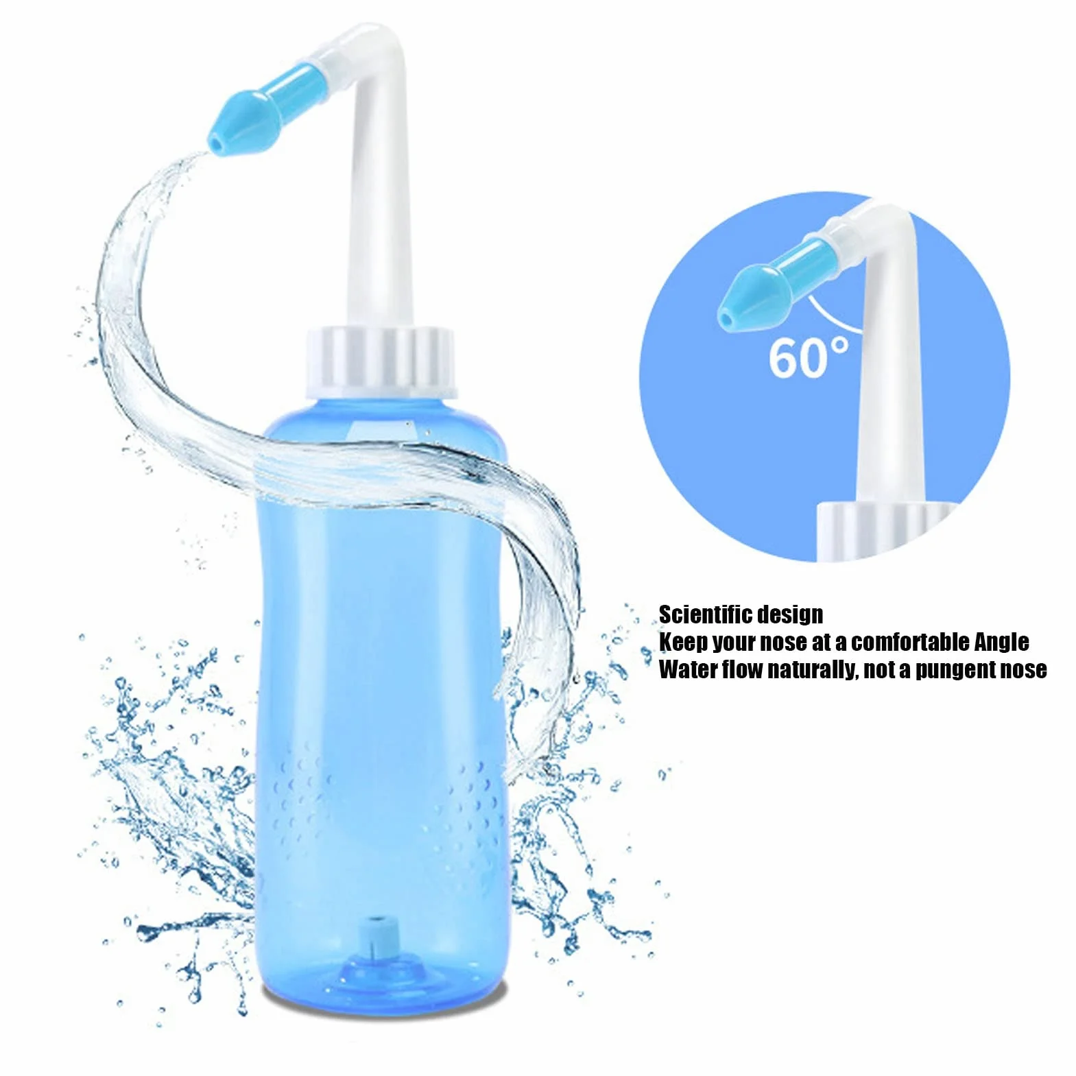 500ml Irygator do Nosa Irygator do Nosa, Czyścik do Nosa Gładkie Oddychanie z 2 szt. Dysze Czyścik do Nosa dla Dorosłych Dzieci