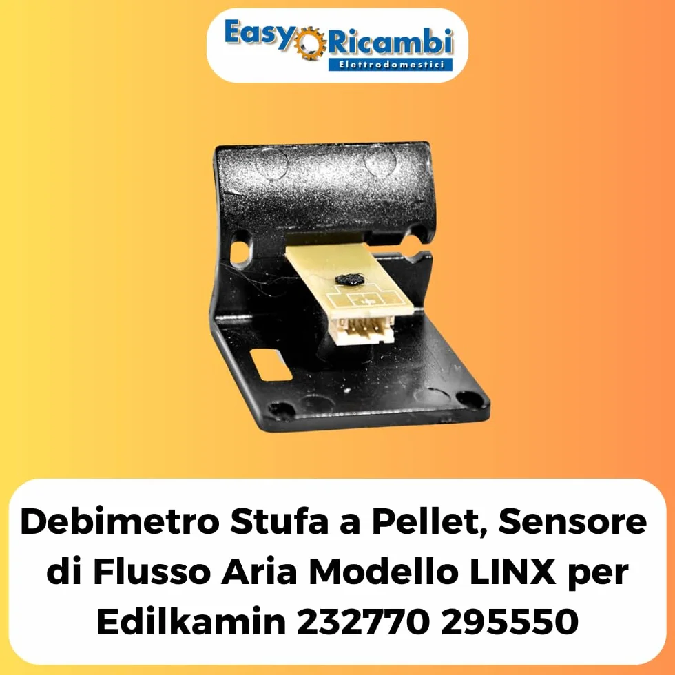 Easyricambi - Debimetr pieca na pellet, czujnik przepływu powietrza model LINX do Edilkamin 232770 295550, wymiary 45 x 28 x 7 mm (zamiennik wspornika czarnego)