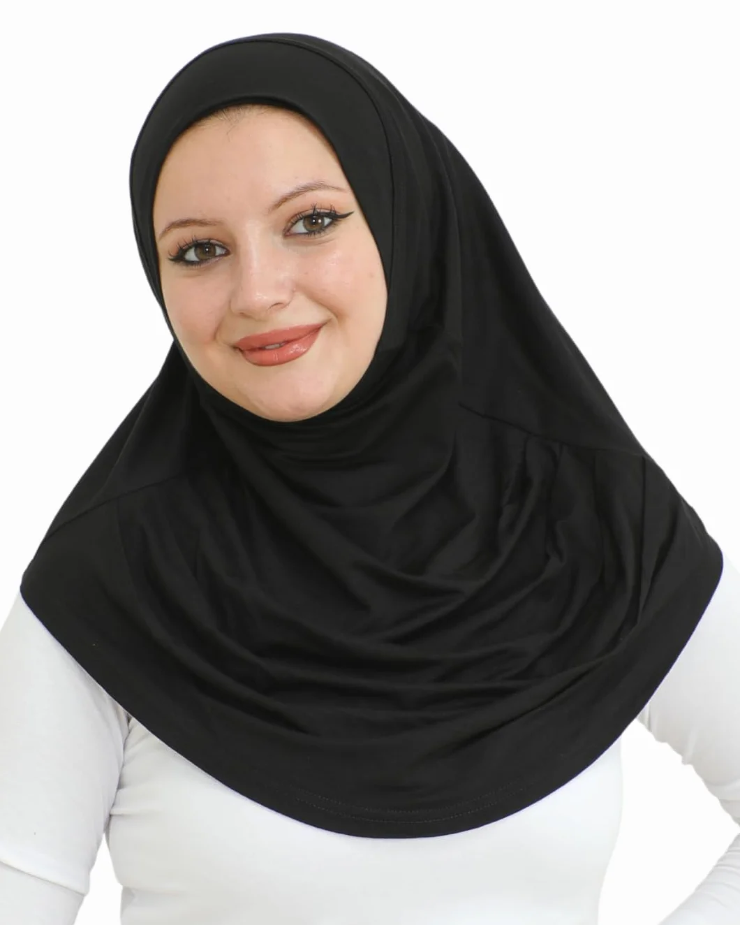 Muzułmański hidżab turban miękki szalik dżersej długi hidżab Abaya Czarny