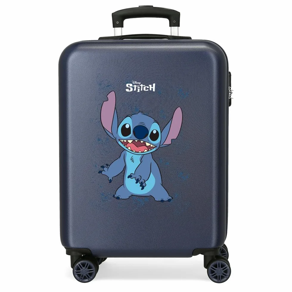 Joumma Bags Disney Happy Stitch Walizki kabinowe, zestaw walizek, wykonany z tworzywa ABS, trwały i lekki materiał, zamek szyfrowy, plecaki szkolne, plecaki dziecięce, Szycie, 38 x 55 x 20 cm, Walizka