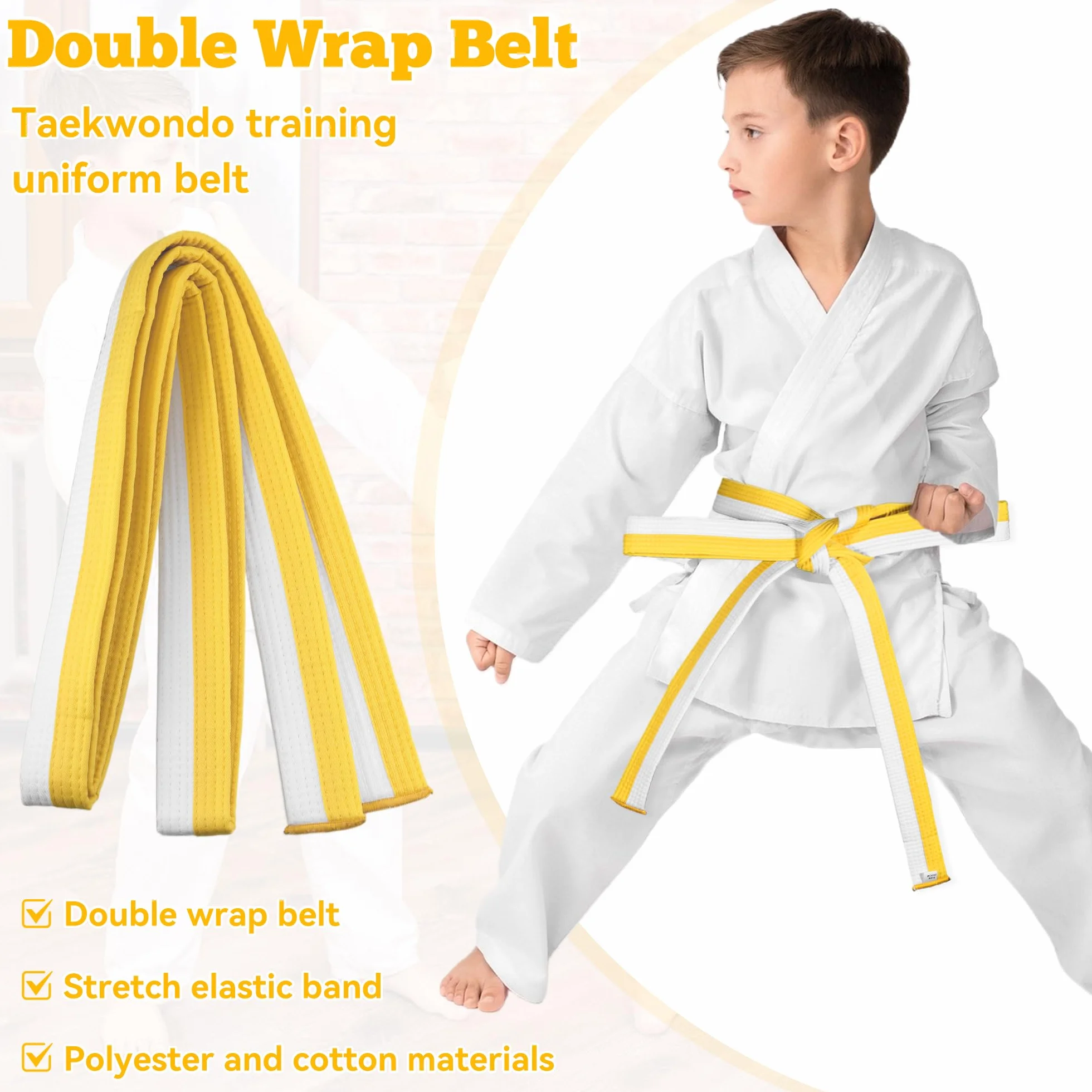 Judo Karate pasek do karate sztuki walki karate judo bawełna Taekwondo Belts profesjonalny pasek Aikido Karate Aikido pasek biały żółty dla dzieci i dorosłych pasek do sportów walki 260 cm