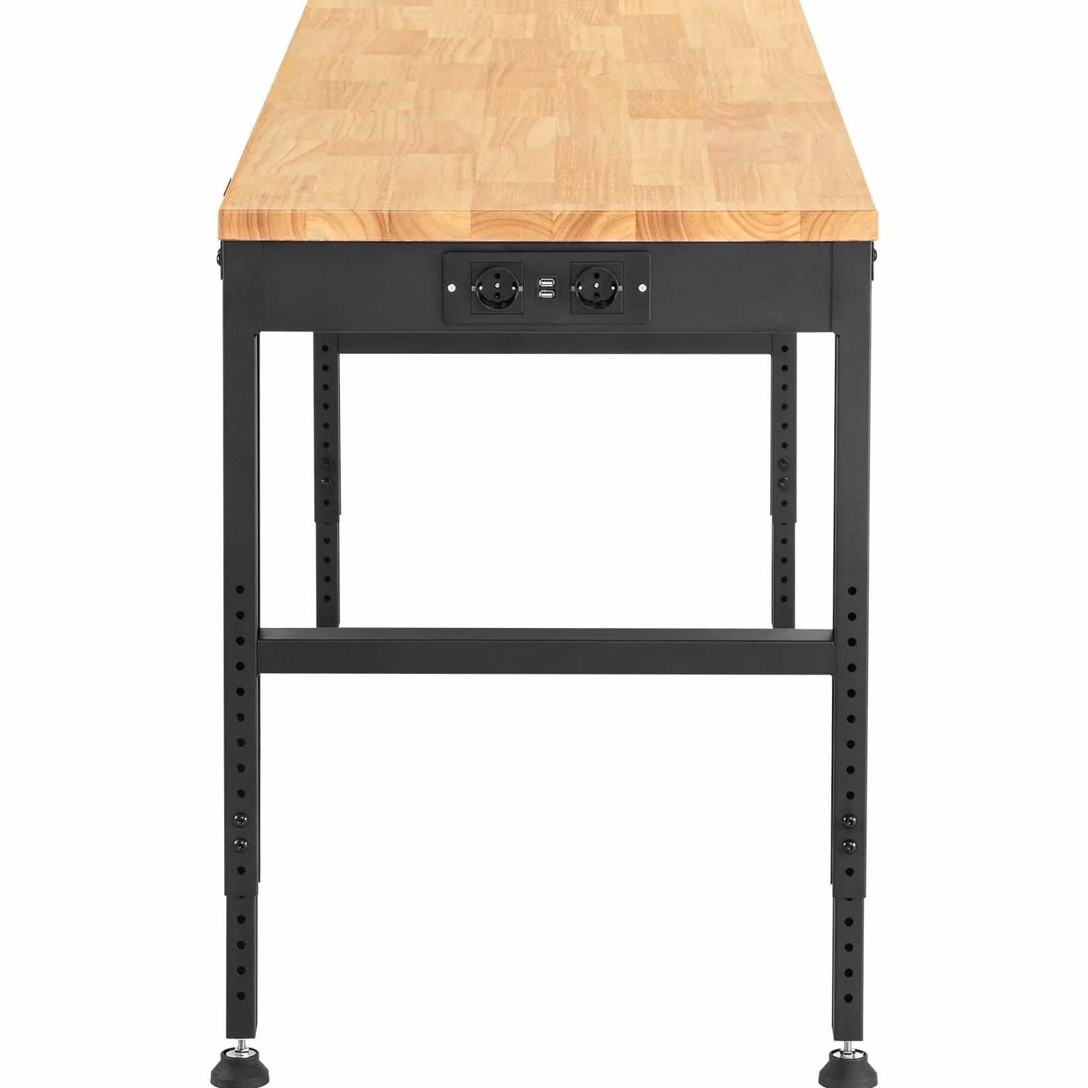 VEVOR Garaż warsztatowy 135x46x97 cm stół roboczy regulowana wysokość 72-97 cm, blat stołu warsztatowego z drewna dębowego stalowa rama, wytrzymały wytrzymały wielofunkcyjny stół warsztatowy do