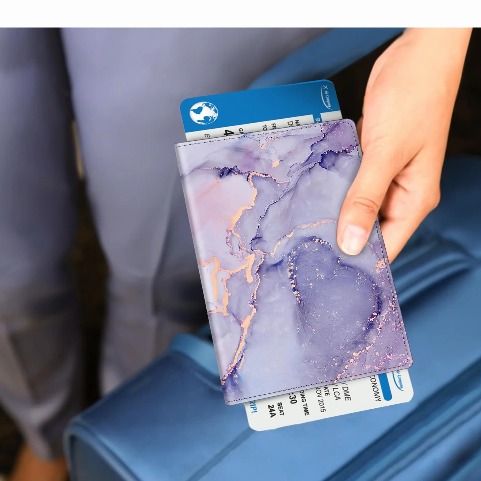 Fintie Etui ochronne na paszport szczepień – wysokiej jakości etui na paszport ze sztucznej skóry, organizer podróżny z blokadą RFID, na karty kredytowe, dowód osobisty, dokumenty podróżne dla kobiet