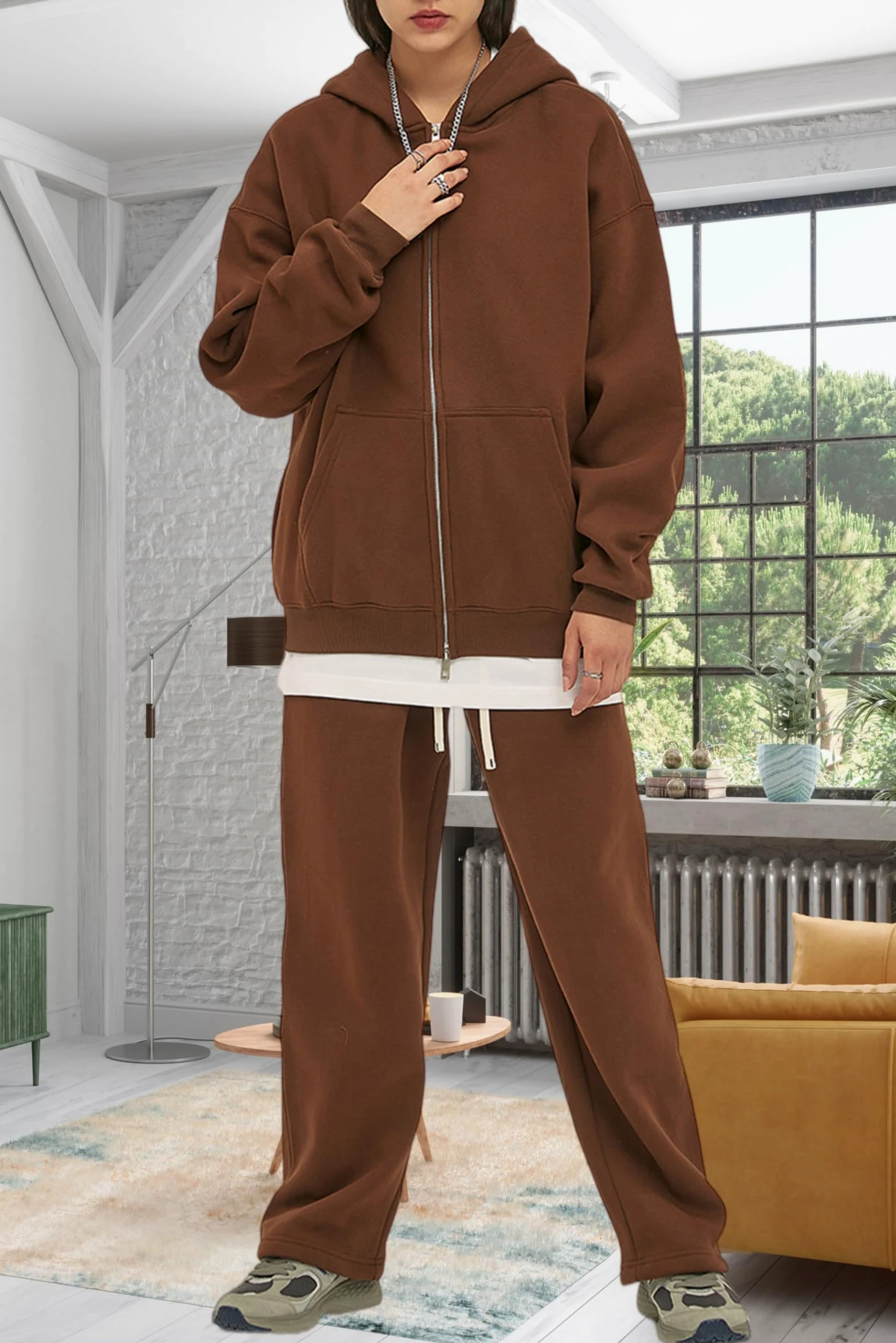 Dres, kurtka dresowa, bluza z kapturem, z zamkiem błyskawicznym, spodnie do joggingu zimowego, czarne, XXL | Kurtka polarowa unisex z zamkiem błyskawicznym i spodniami do biegania, ciepła i wygodna do codziennego użytku