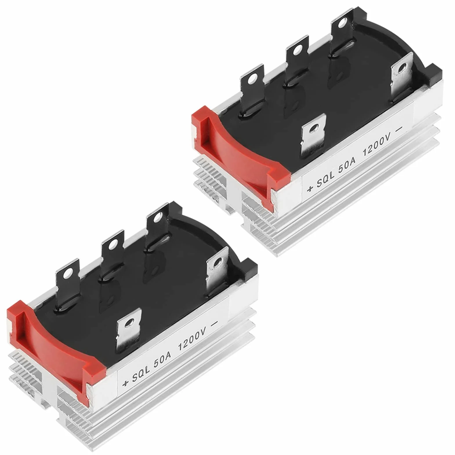 Zestaw 2 Trójfazowych Mostków Prostowniczych 50A 1200V Wysokowydajna Dioda Prostownicza Mostkowa Z Aluminiowym Radiatorem