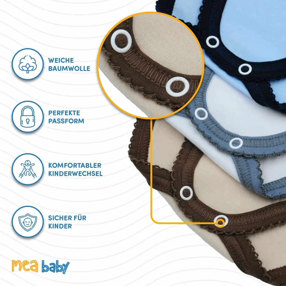 MEA BABY niemowlęce body z długimi rękawami unisex z nadrukiem, opak. 5 szt. Body dla niemowląt dla chłopców Body dla niemowląt dla dziewczynek (62)