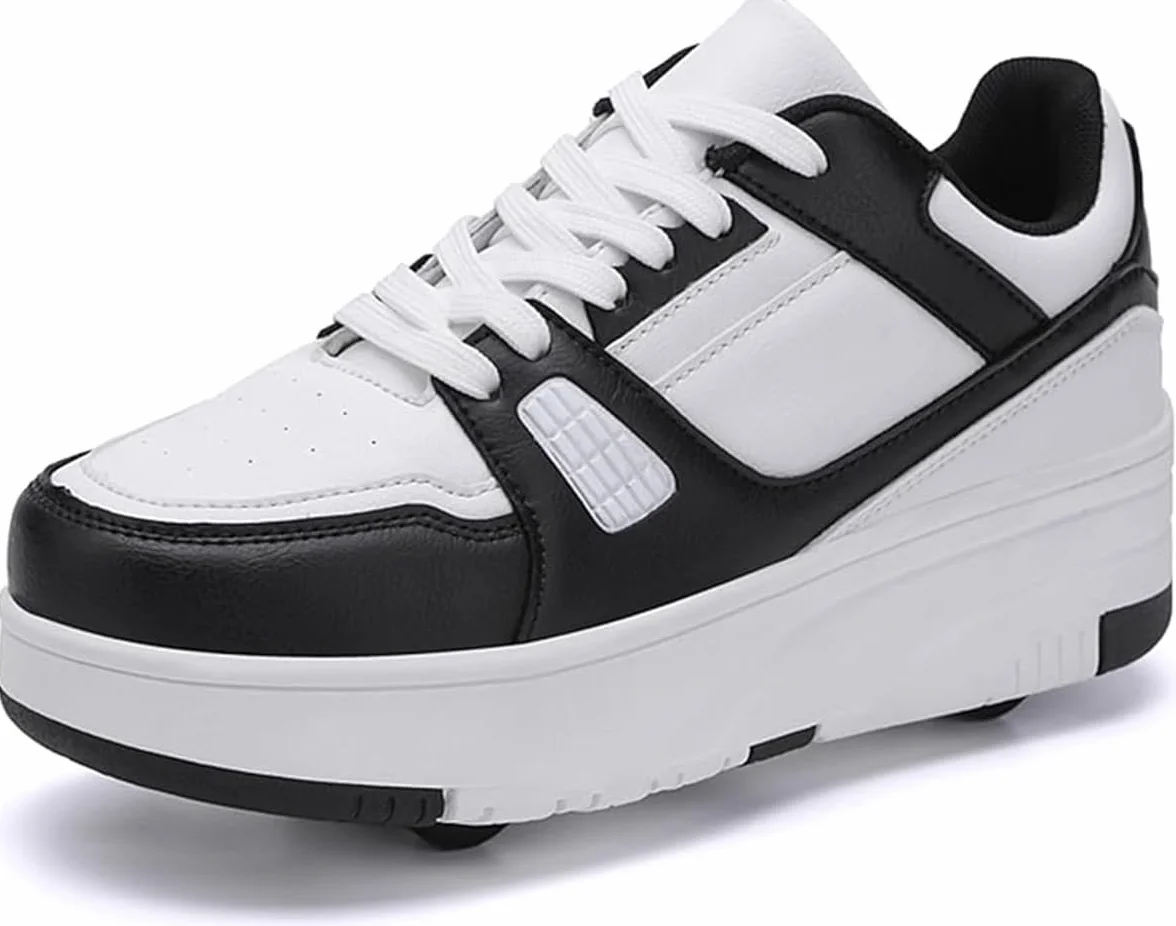 Buty na kółkach Chłopcy Dziewczęta Nastolatek Łyżwy Buty z 4 Kołami Trampki Chowane Buty Dorośli Odpinane Buty Skateboardowe Buty Deskorolka Buty