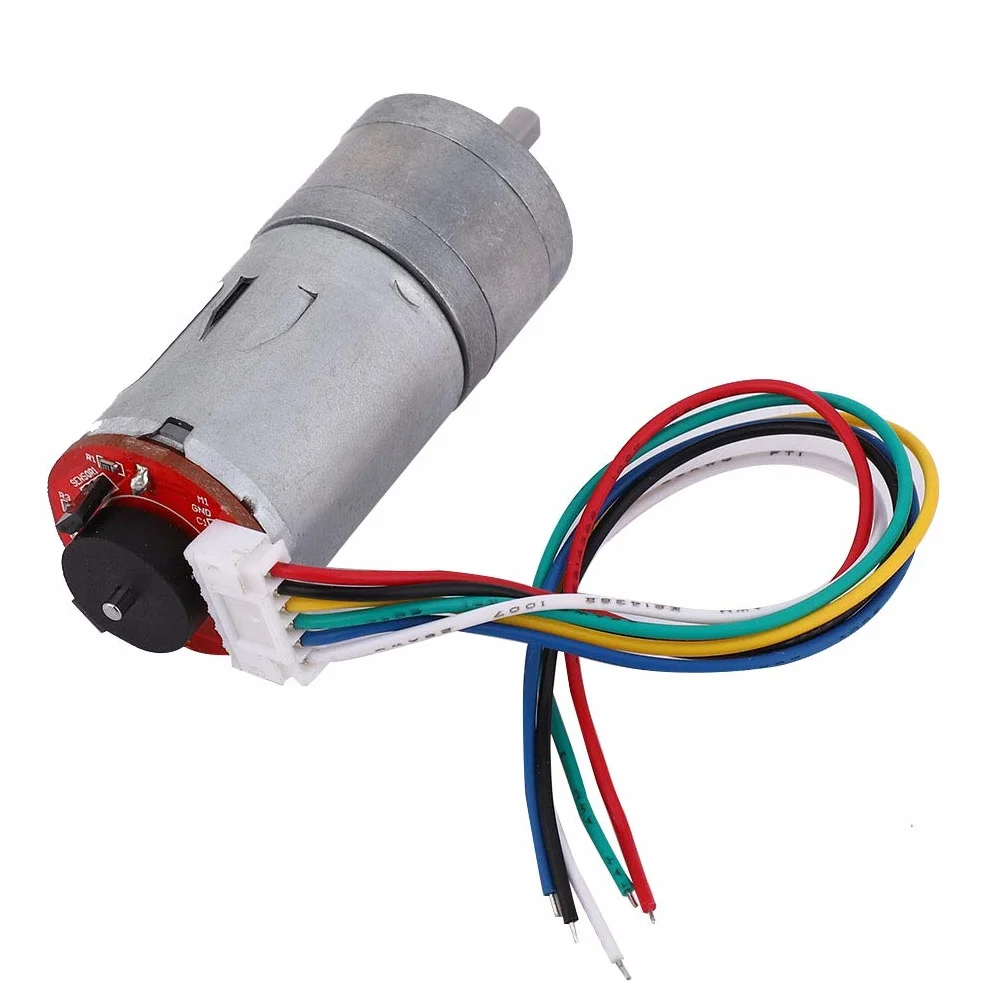 Silnik Z Przekładnią Enkodera Dc 12V Diy Ze Wspornikiem 65Mm Zestaw Kół Silnika Z Przekładnią Magnetyczną Silnik Z Redukcją Prędkości W Całości Z Metalu Do Inteligentnego Samochodu Robot Model Diy (200 Obr./Min)