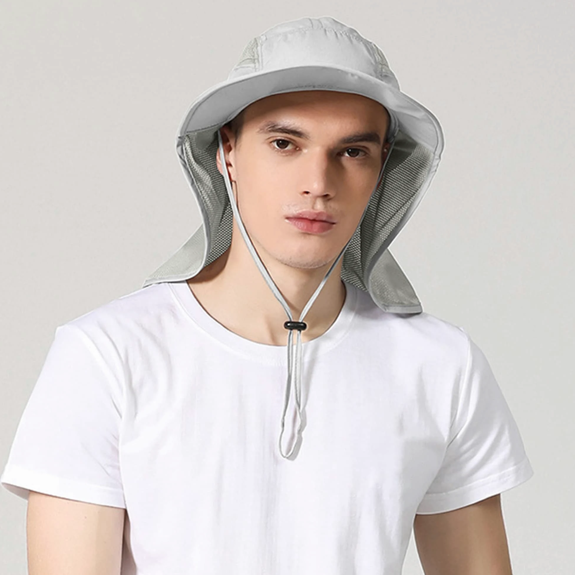 Unisex kapelusz przeciwsłoneczny z ochroną karku, 12 cm, duży Brim do aktywności na świeżym powietrzu – na obwód głowy 56-62 cm