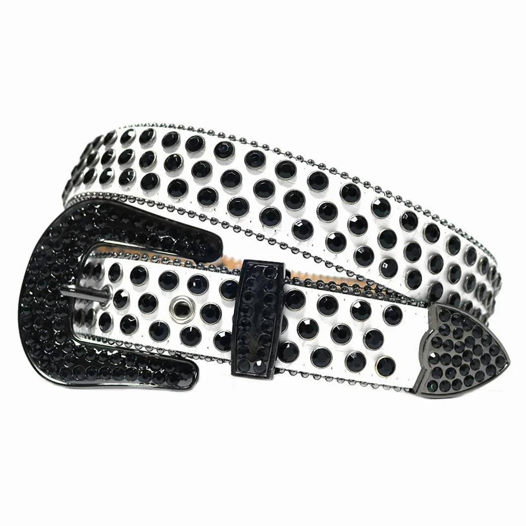 Różowy kryształ górski pasek damski męski jakość kryształ ćwiekowany pasek mężczyzna kobiety Ceinture Femme Cinto De Strass do dżinsów deeratywny czarny biały 115 cm