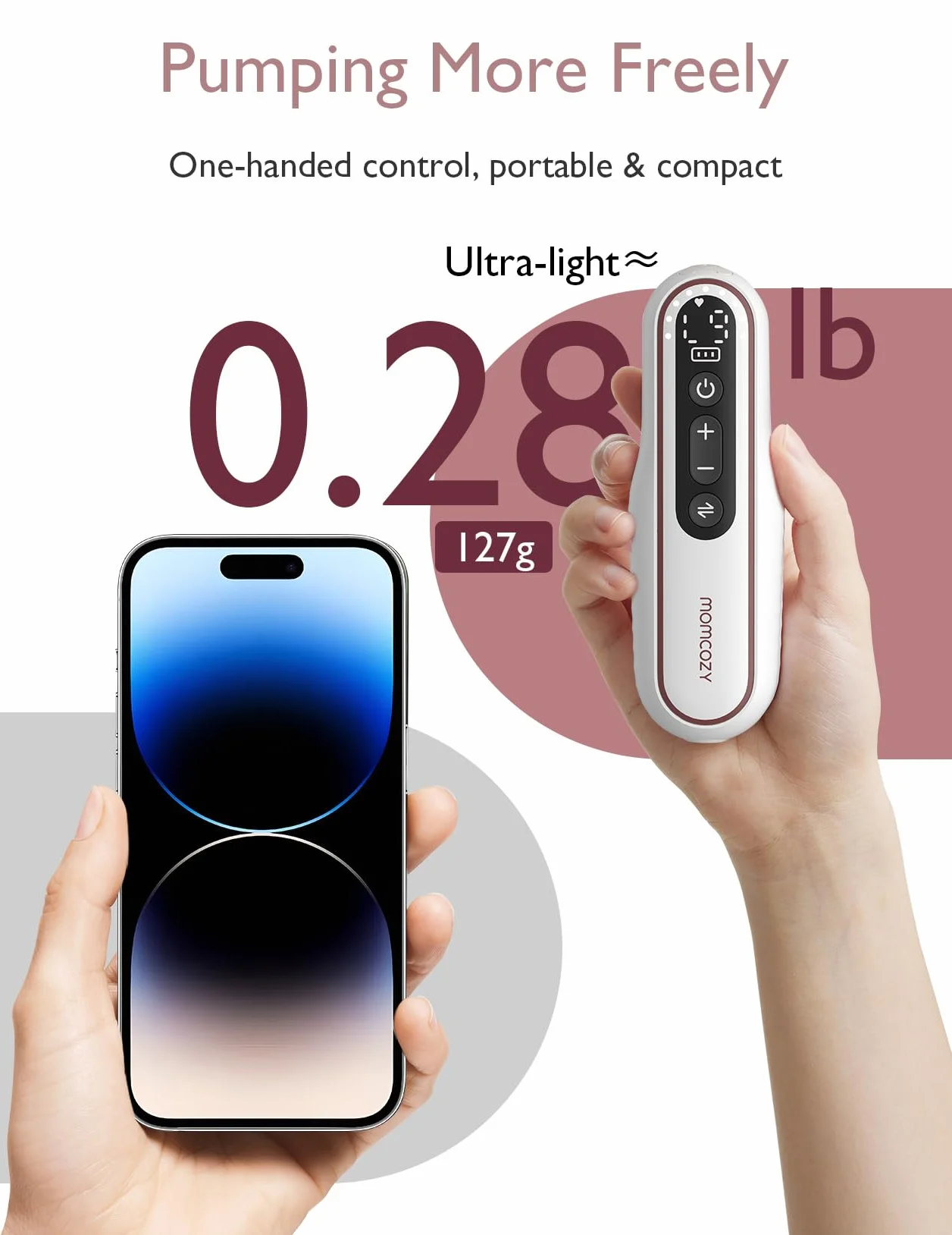 Momcozy V2 Ultralekki laktator bez użycia rąk, mocny laktator do noszenia z 27 kombinacjami ekstrakcyjnymi, podwójny przenośny laktator elektryczny, bezbolesny i cichy, kołnierz 17/19/21/24/27 mm