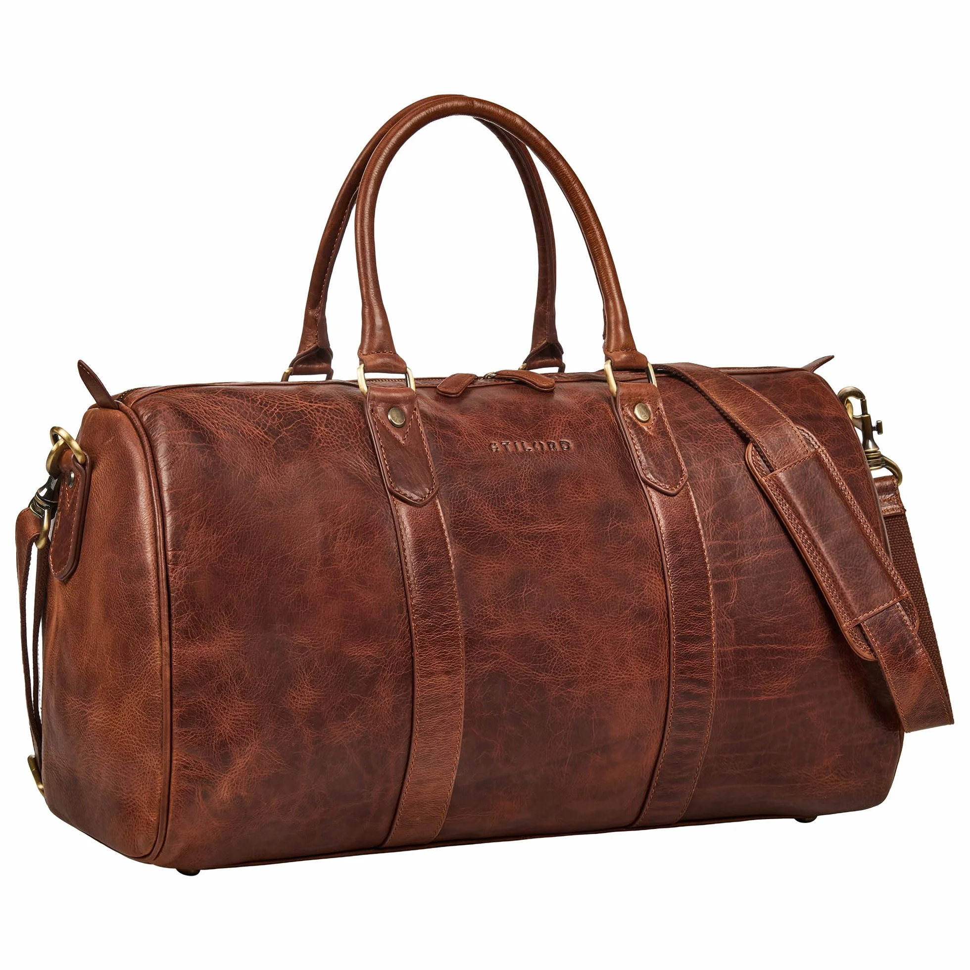 STILORD Santiago torba podróżna w stylu vintage, skórzana, męska i damska, weekendowa do zawieszenia – mała torba podręczna z prawdziwej skóry, torba sportowa, 28 l, podróżna torba podróżna na krótką