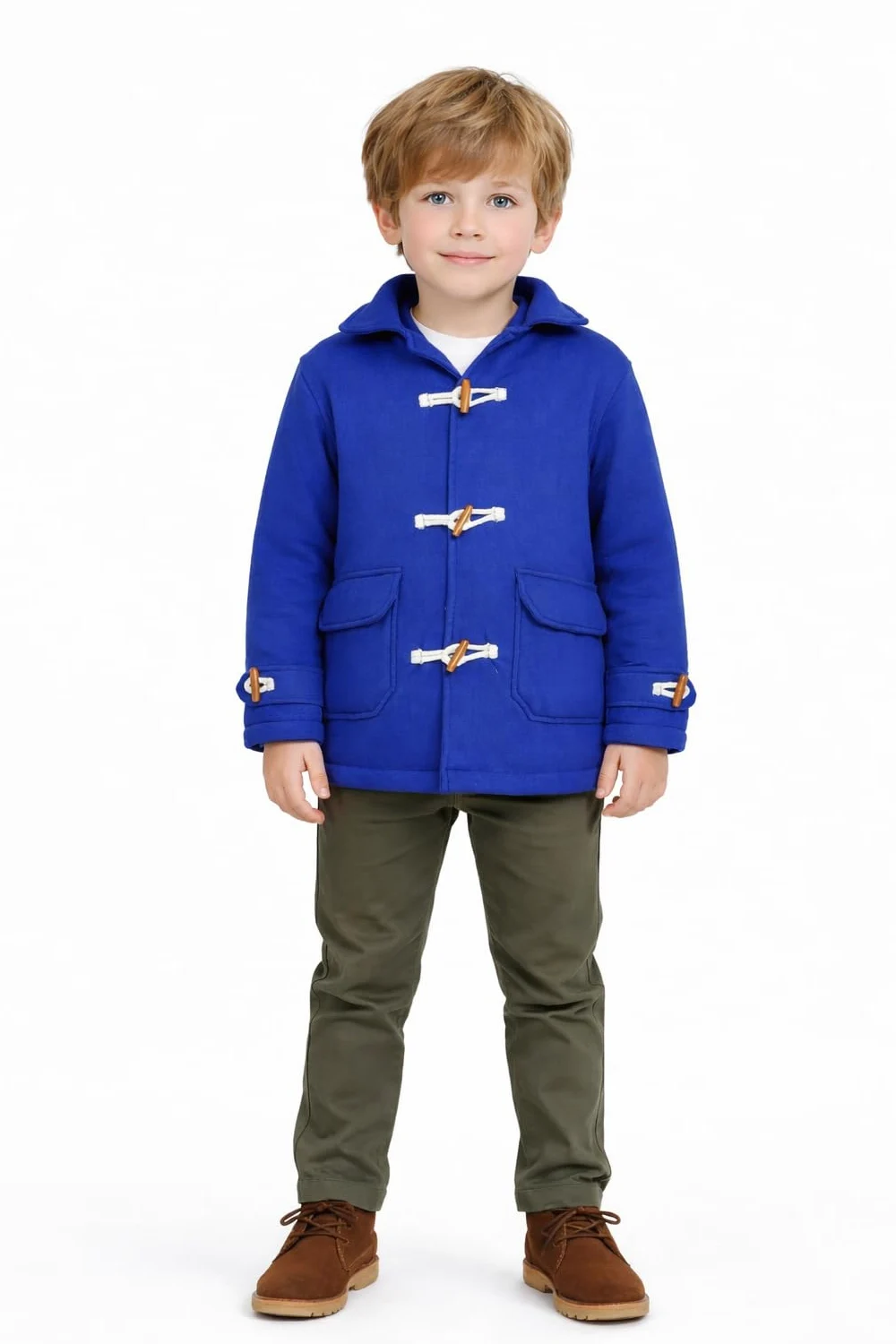 A2Z 4 Dzieci Dziewczynki Chłopcy Królewski Duffle Fleece Płaszcz Stylowe Utility Kieszenie Długie Rękawy Modna Moda Gruba Kurtka Wiek 5-13 Lat