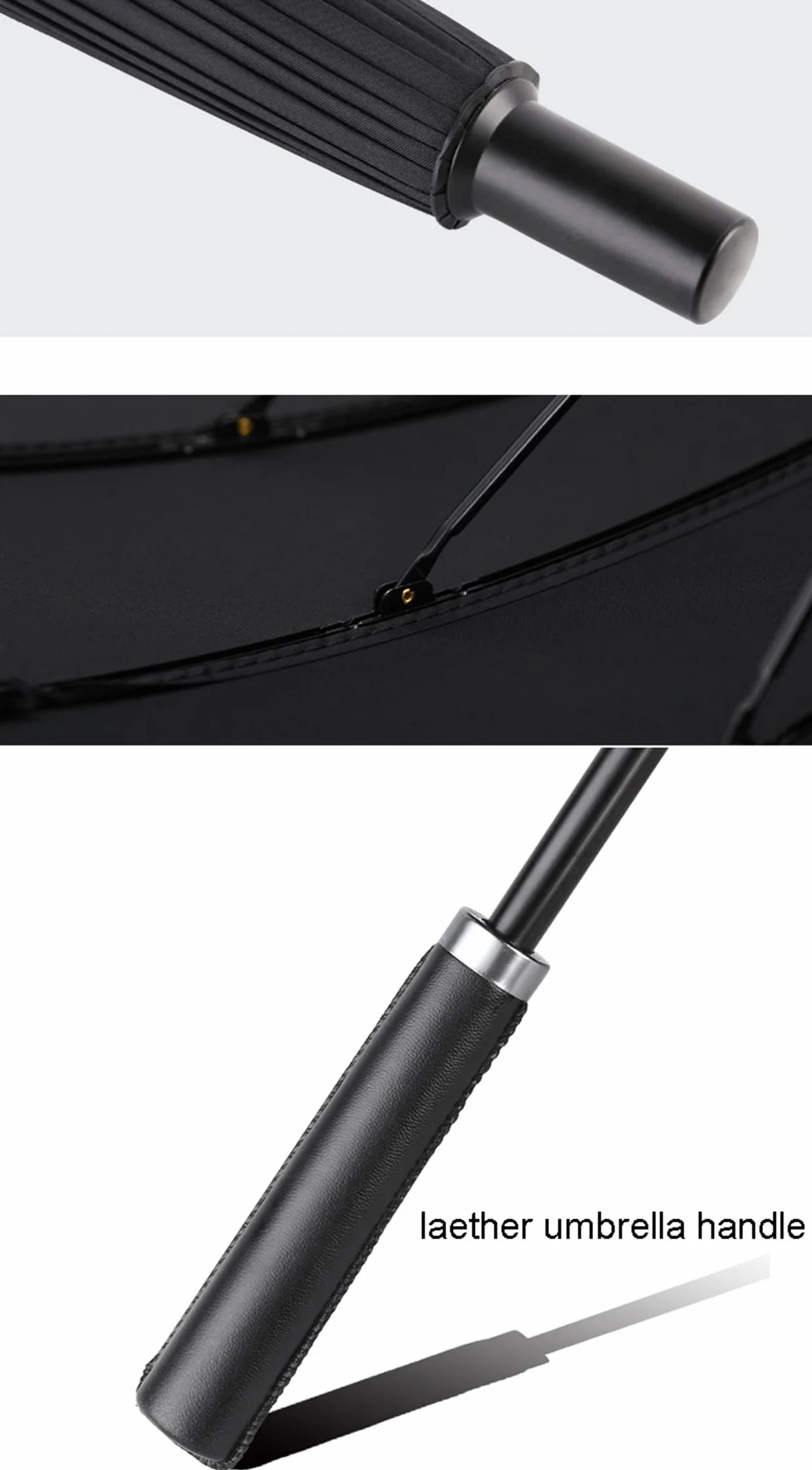 Duży parasol 24 żebra mocne wiatroszczelne włókno szklane Bumbersoll długi uchwyt ręczny biznes golf bumbershoot outdoor kobiety mężczyźni wiele kolorów KS46