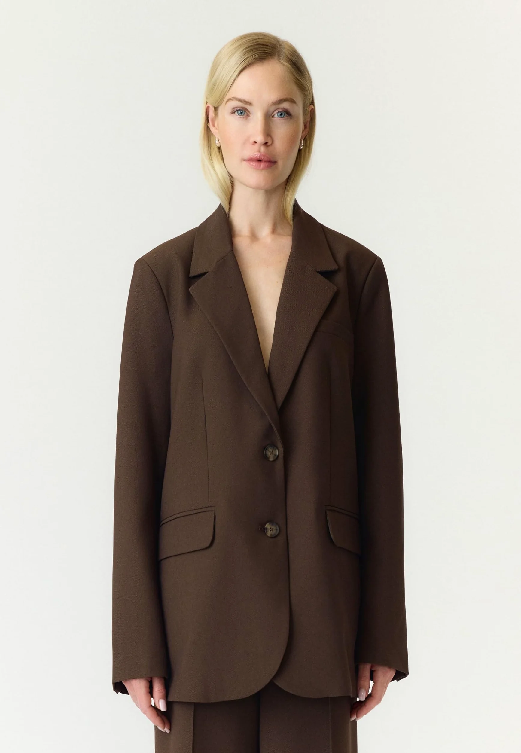 Y.A.S Yasreemaj Ls Blazer Noos, czekoladowobrązowy, 36