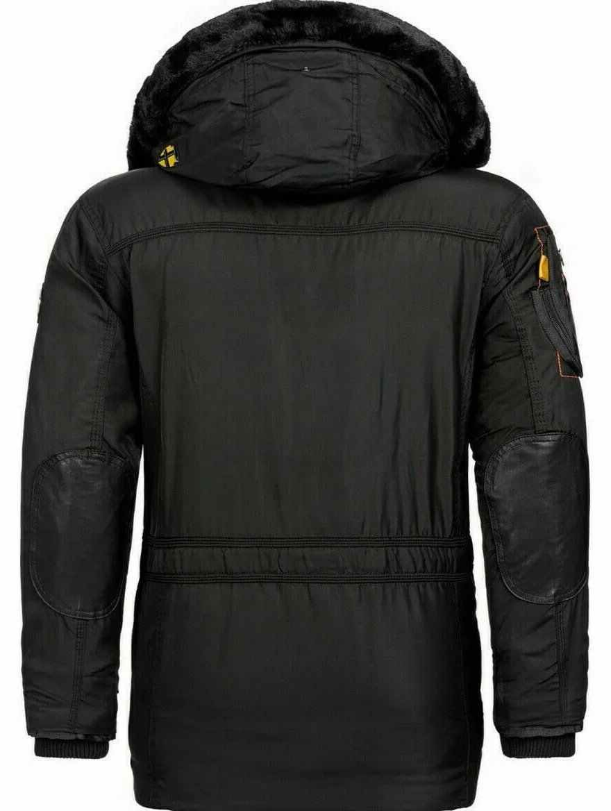 Geographical Norway Ciepła męska kurtka zimowa FVSB Parka Outdoor ACORE Luxus NARCIE
