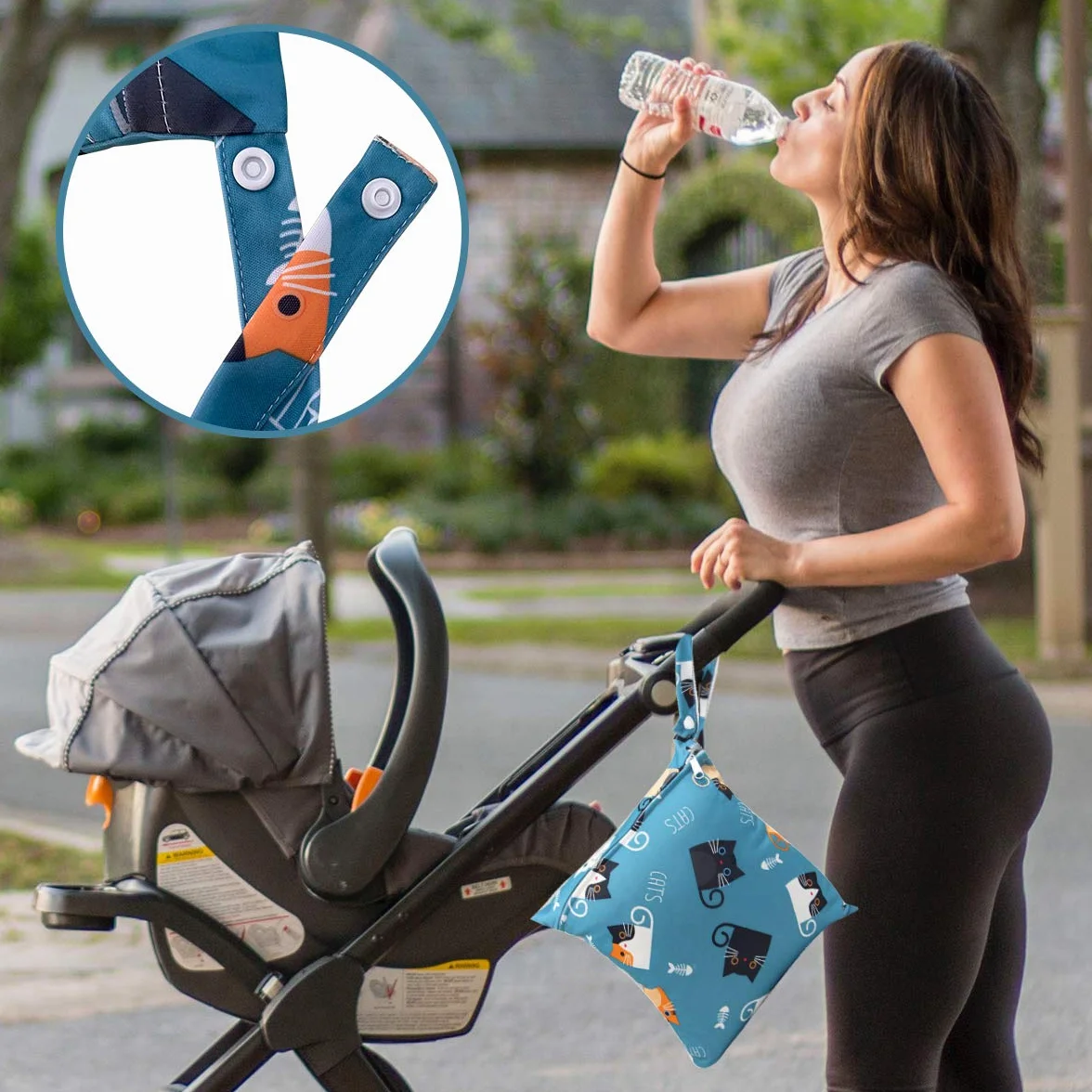 Wetbag, Nassbeutel, 3 Stück Windeltasche Wickeltasche, Nasstaschen Wiederverwendbare Organiser Beutel Waschbar mit Reißverschluss für Baby Kleinkind Reisen Gym