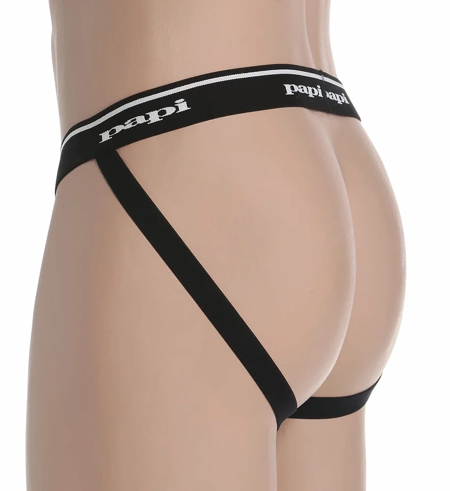 Papi Men's Premium Cheeky Butt-Flaunting Cotton Jock Strap Pack of 3 Underwear