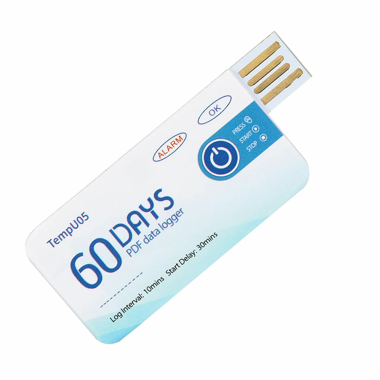 Rejestrator Temperatury, Przechowuj 10000 Danych Rejestrator Temperatury USB o Wysokiej Czułości dla Produktów Chemicznych do Procesu Przechowywania żywności (TempU05)